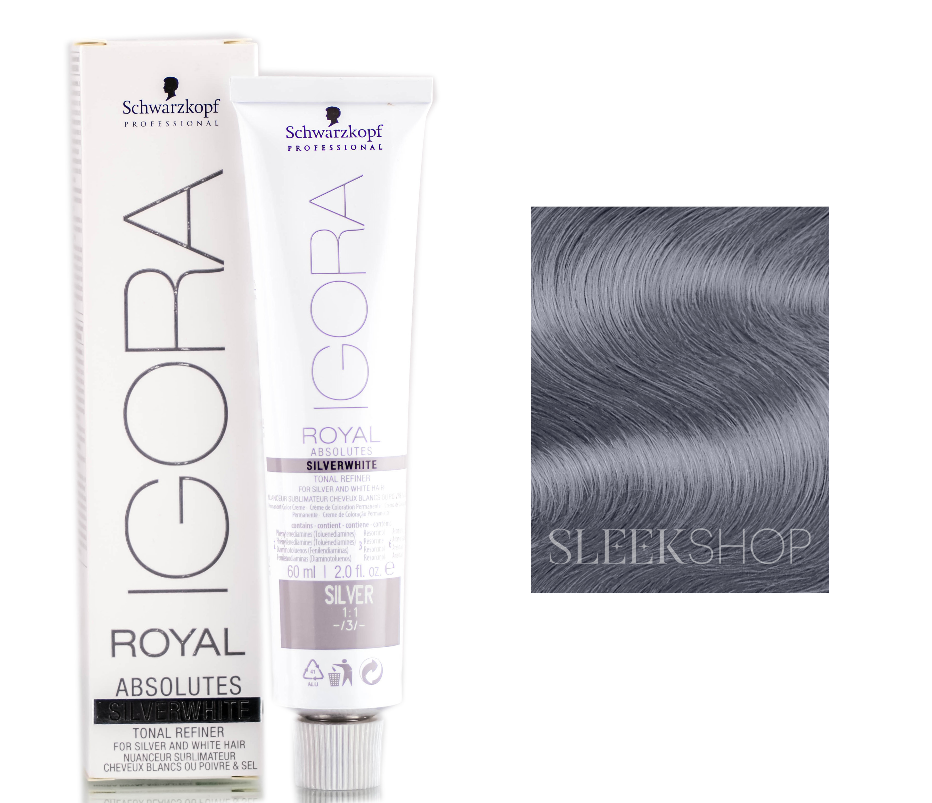 Foto 2 pulgar | Tinte Para El Cabello Schwarzkopf Igora Royal Absolutes Silverwhite Grey  - Venta Internacional.