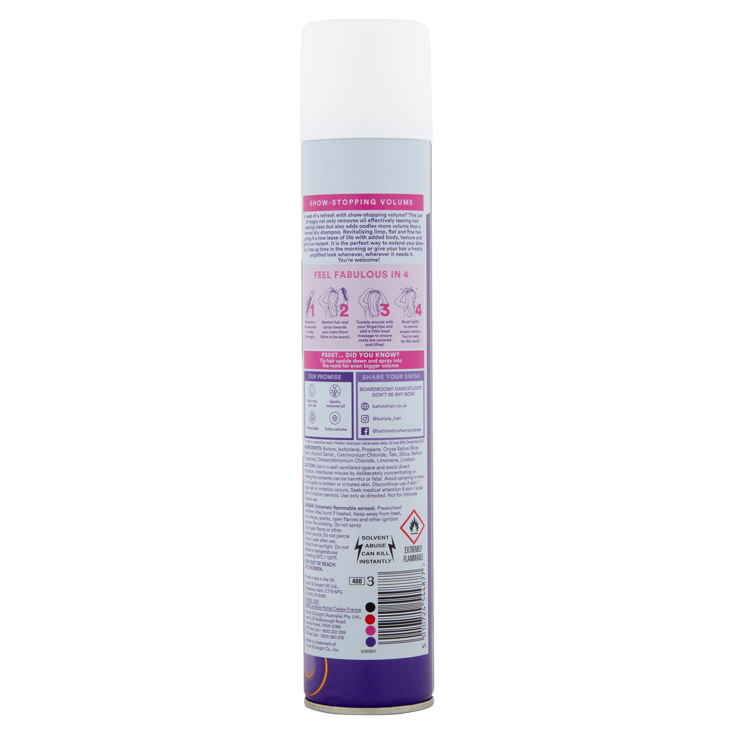 Foto 5 | Champú Seco Batiste Heavenly Volume 2 En 1, 350 Ml, Libre De Crueldad Animal - Venta Internacional.