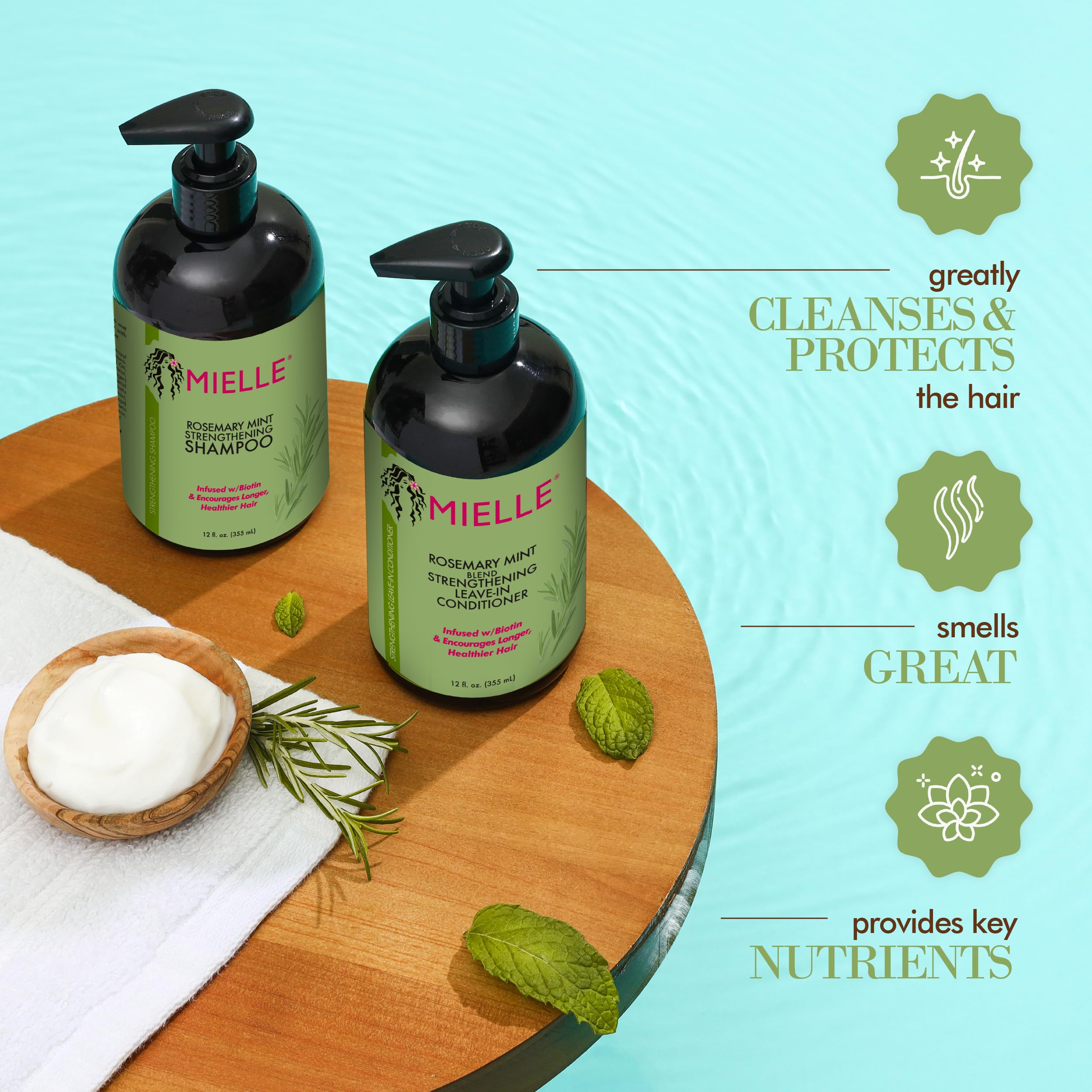 Foto 5 pulgar | Champú Mielle Organics Fortalecedor Con Menta Y Romero 350 Ml - Venta Internacional.
