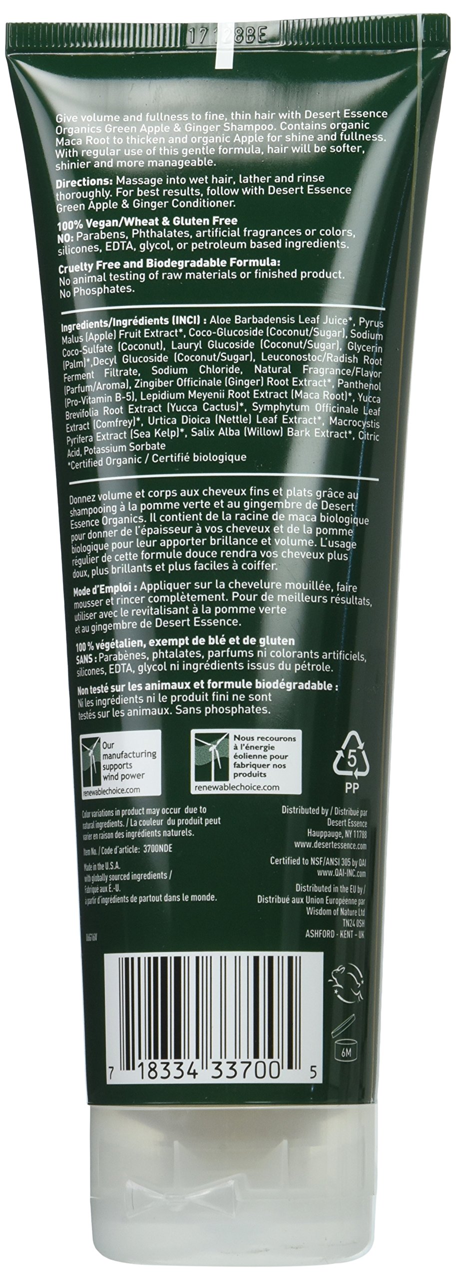 Foto 3 pulgar | Champú Desert Essence De Manzana Verde Y Jengibre 240 Ml X 2 - Venta Internacional.