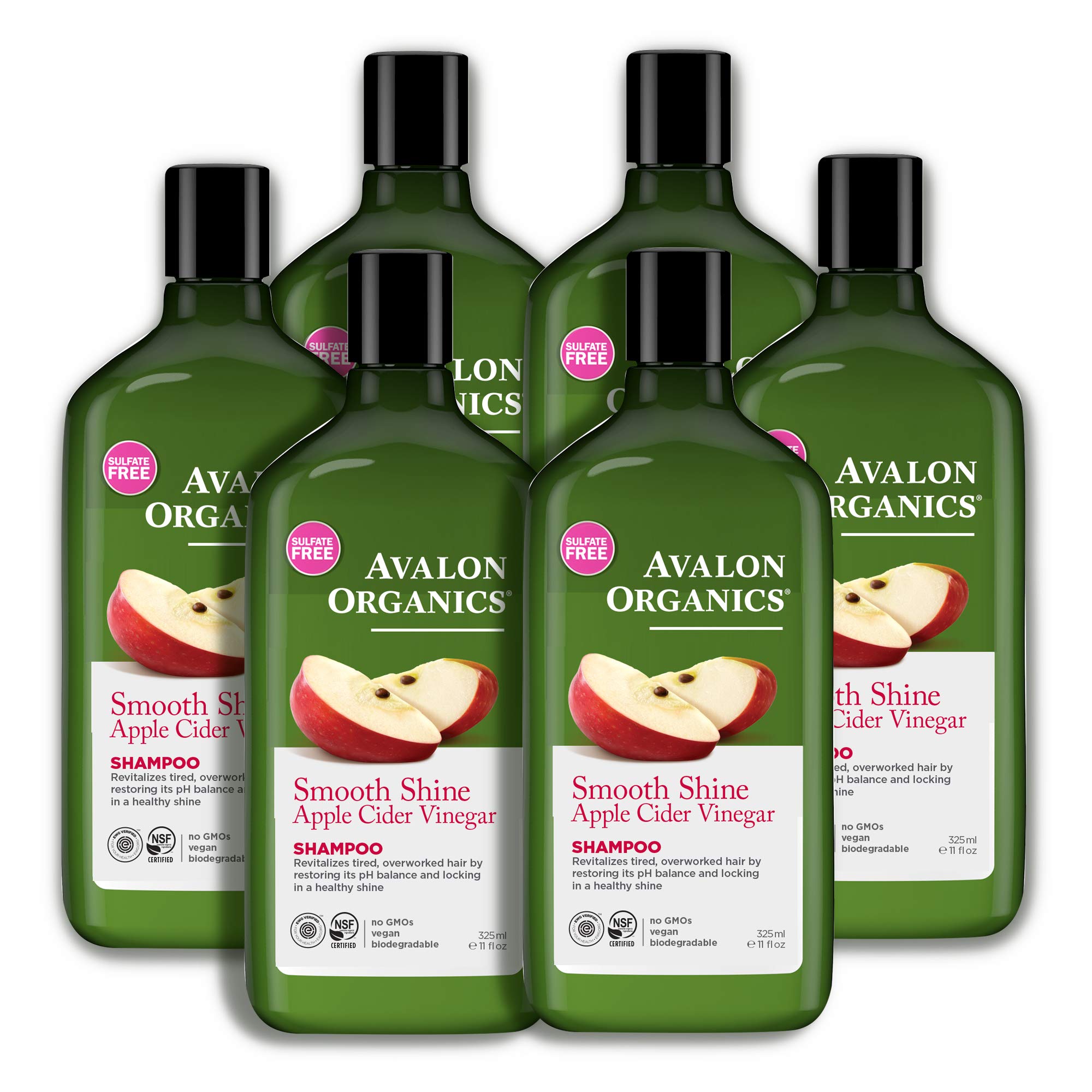 Foto 4 pulgar | Champú Avalon Organics Smooth Shine, Vinagre De Sidra De Manzana, 330 Ml - Venta Internacional.