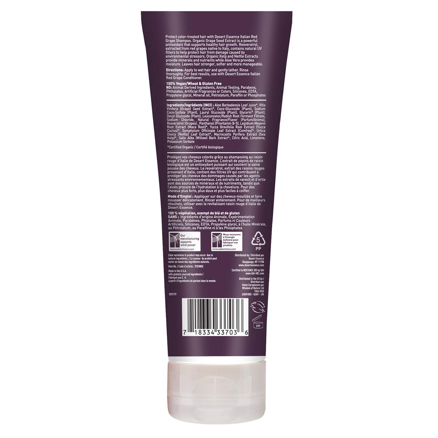 Foto 3 pulgar | Shampoo Desert Essence Uva Roja Italiana 237 Ml - Venta Internacional