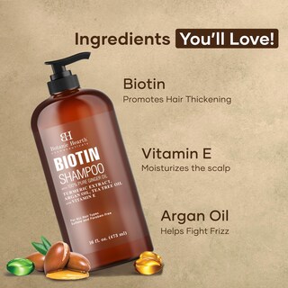 Foto 3 | Champú Botanic Hearth Biotin Con Aceite De Jengibre Y Queratina 480 Ml - Venta Internacional.