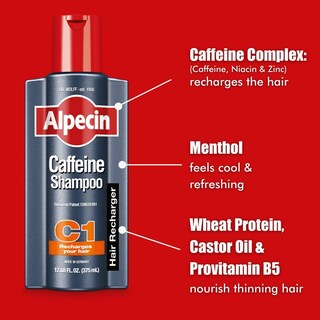 Foto 3 | Champú Alpecin C1 Con Cafeína Que Promueve El Crecimiento Natural Del Cabello 375 Ml - Venta Internacional.