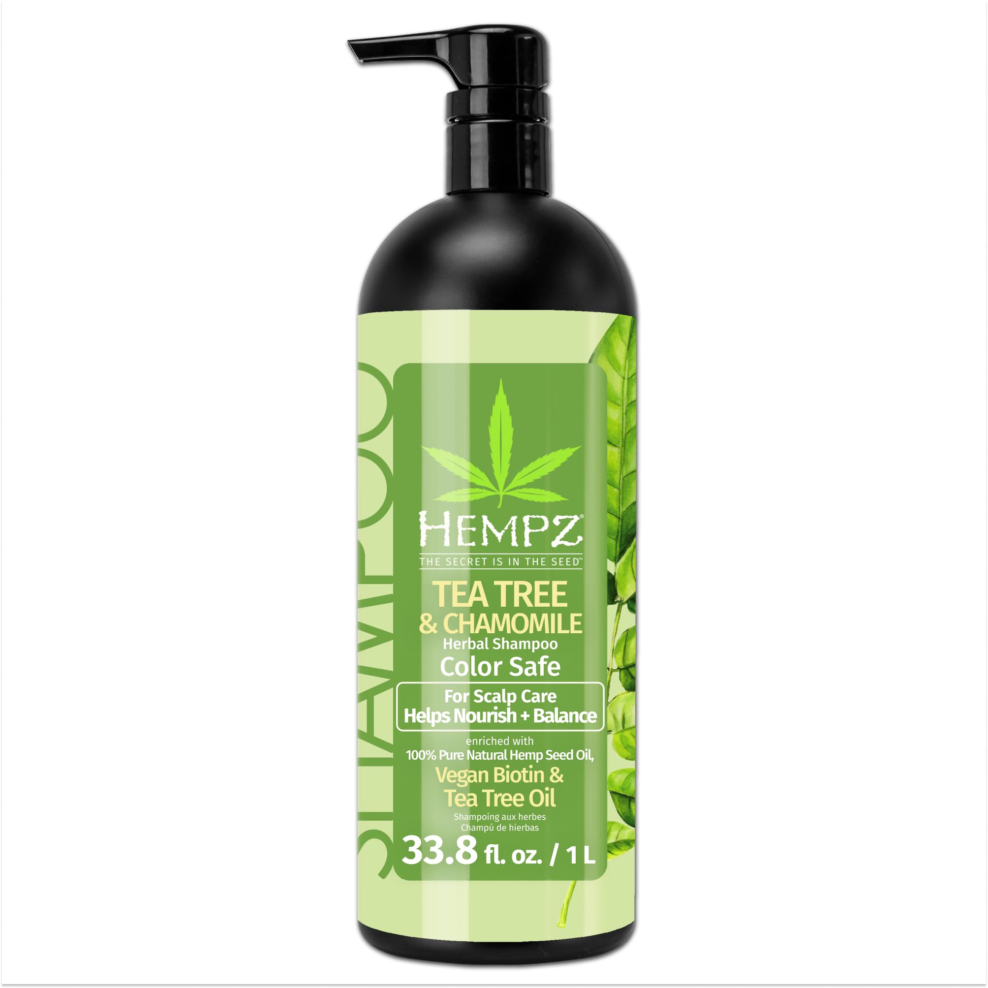 Champú Hempz Biotin Hair Con Árbol De Té Y Manzanilla, 1 Litro - Venta Internacional.