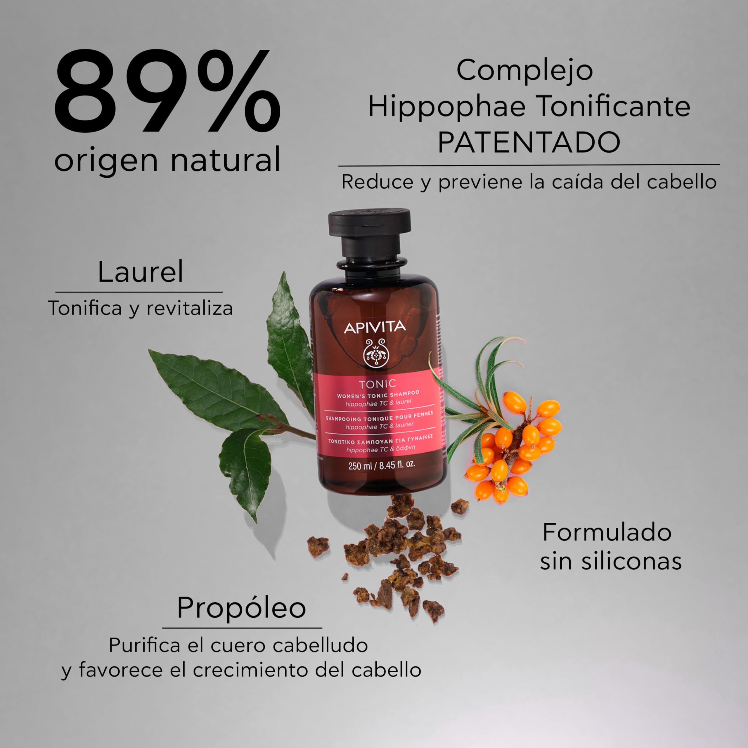 Foto 4 pulgar | Champú Apivita Women's Para Cabello Fino Y Caída Del Cabello, 250 Ml - Venta Internacional.