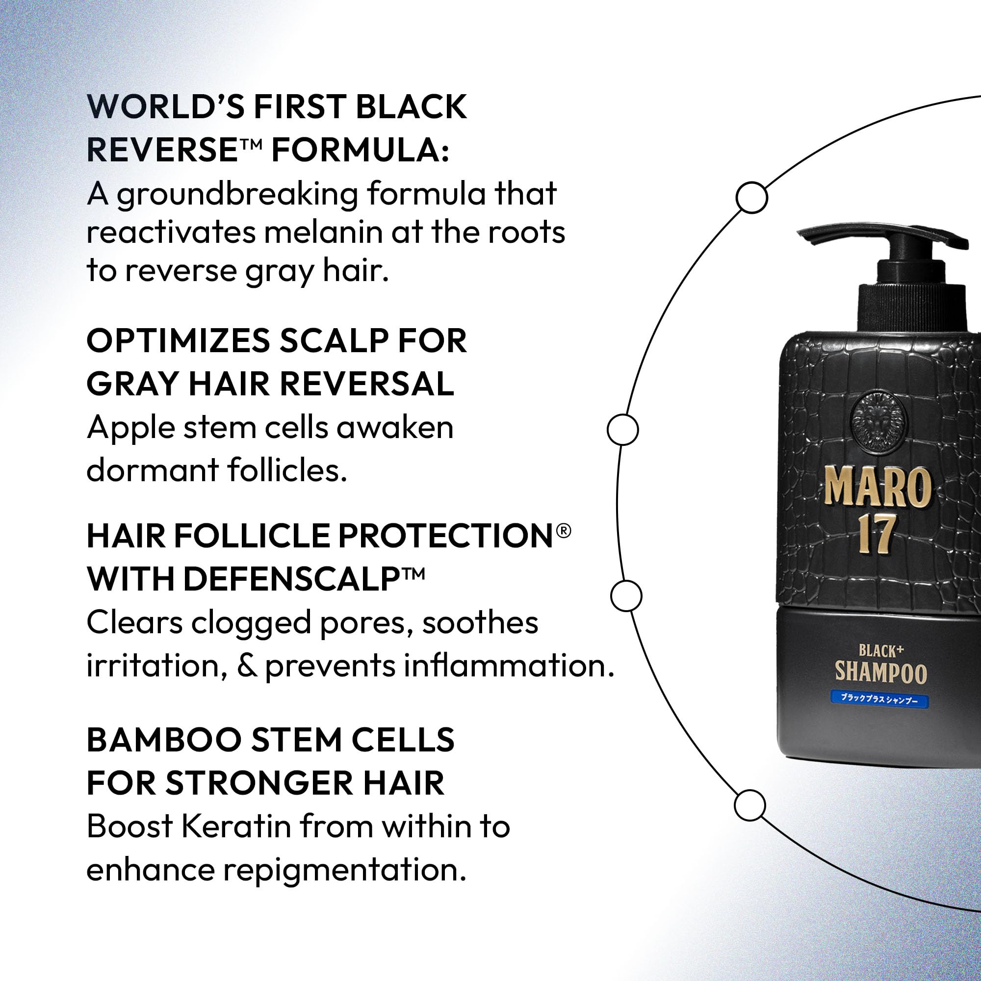 Foto 2 | Champú Maro17 Black+ Para Hombres Con Tendencia A La Reversión De Las Canas, 300 Ml - Venta Internacional.