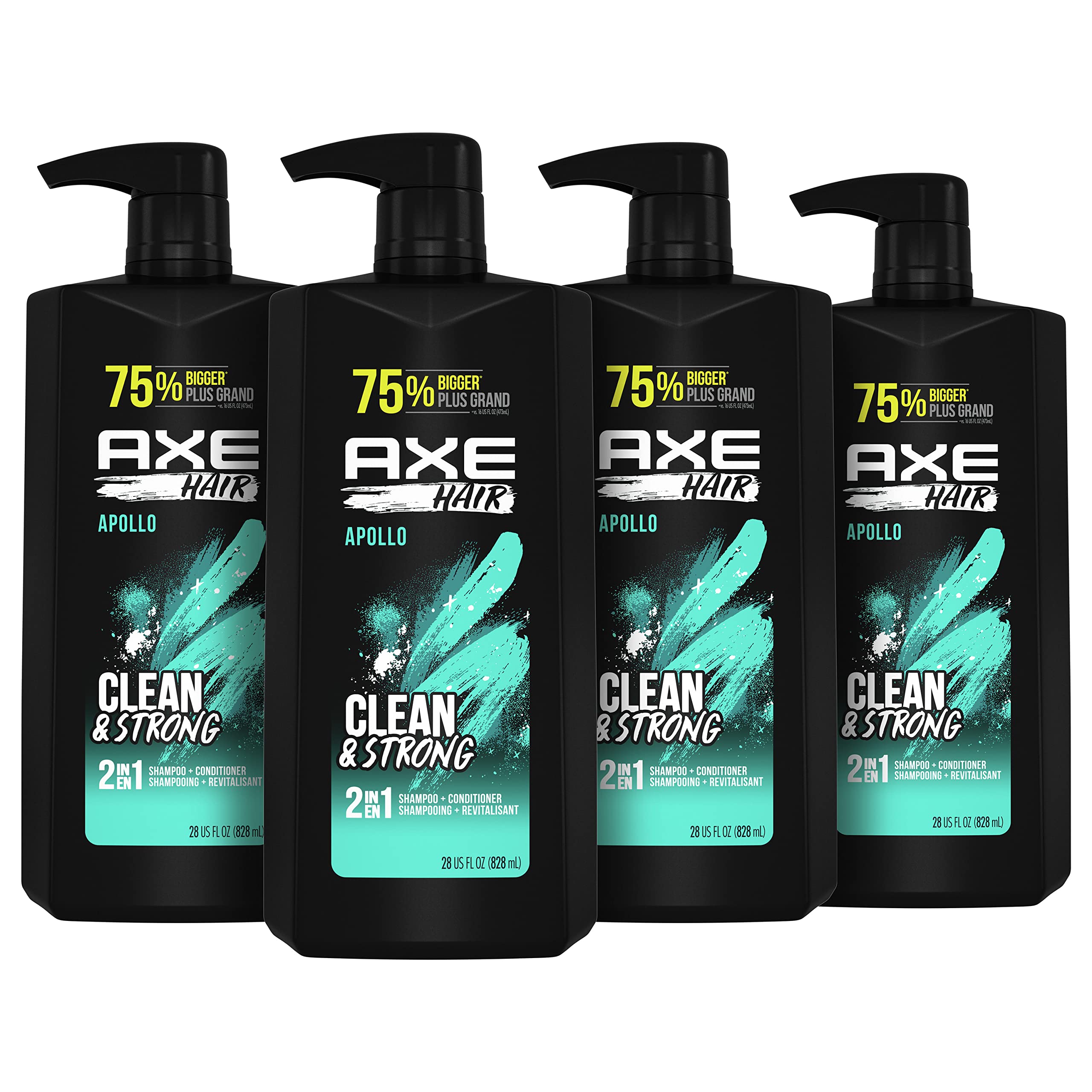Champú y Acondicionador Axe Apollo 2 en 1 Paquete de 4 - Venta Internacional