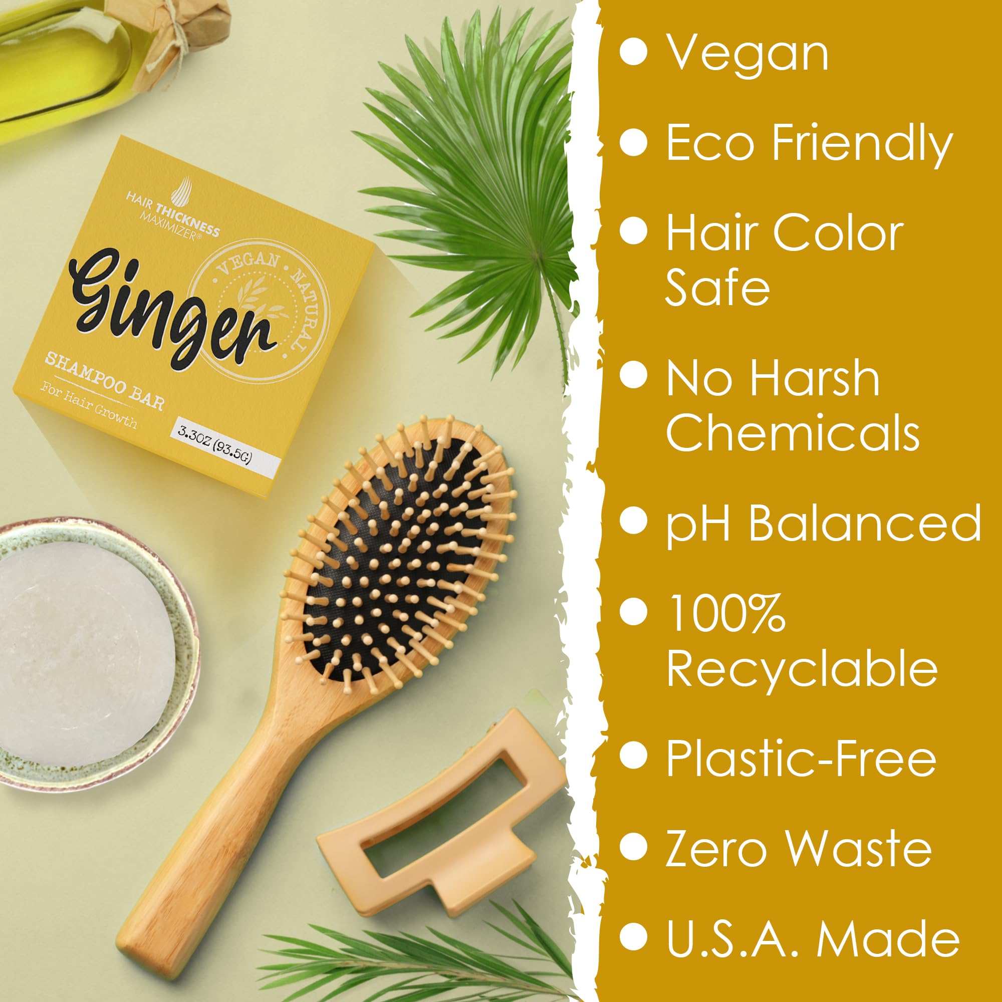 Foto 6 pulgar | Barra De Champú Para Maximizar El Grosor Del Cabello, Aceite De Jengibre Y Proteína De Arroz - Venta Internacional.