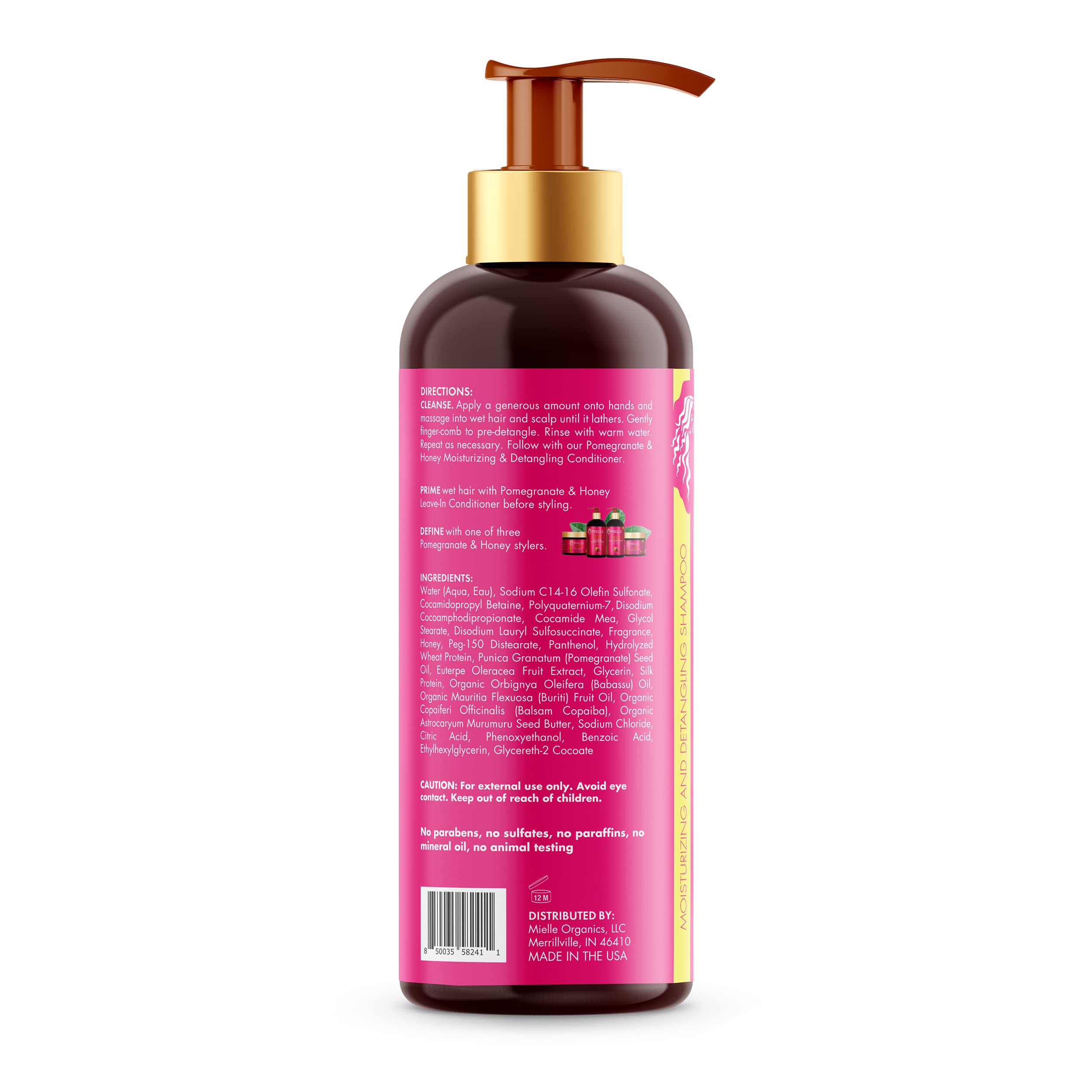 Foto 2 | Champú Mielle Organics Con Granada Y Miel, 960 Ml, Tipo 4, Para Cabello - Venta Internacional.