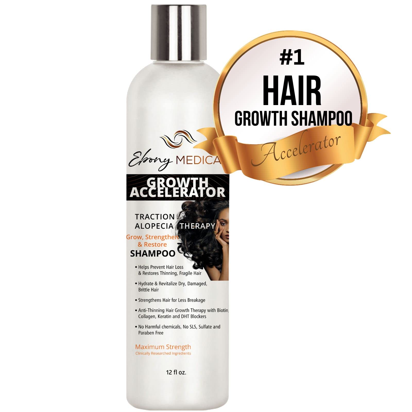 Foto 7 | Champú Ebony Medical Growth Accelerator Para Tratamiento De Alopecia - Venta Internacional.