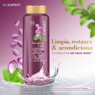 Foto 4 | Champú Y Acondicionador Bioexpert 2 En 1 Con Queratina 650 Ml - Venta Internacional.