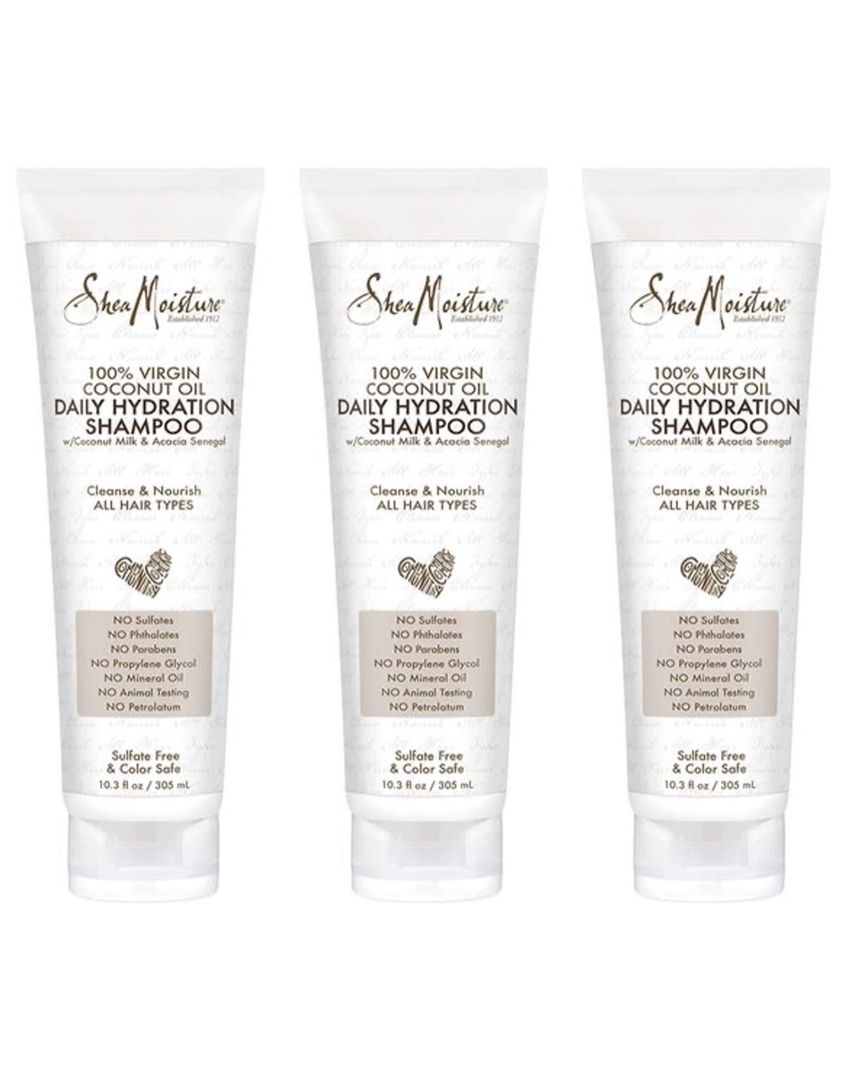 Set De Shampoo Shea Moisture Coconut 100% Virgin 305 Ml, 3 Piezas