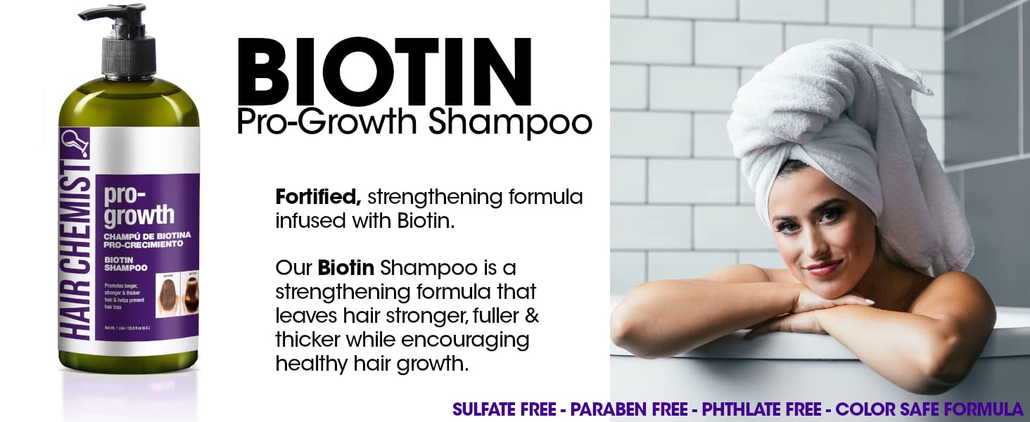 Foto 7 | Champú Hair Chemist Pro-growth Con Biotina, 1 Litro, Para Cabello Fino - Venta Internacional.