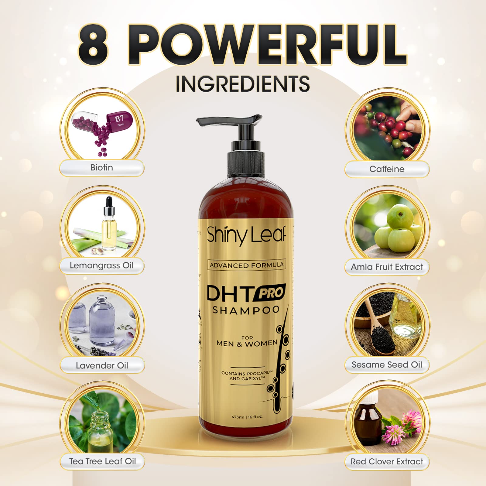 Foto 3 | Champú Shiny Leaf Dht Pro De Fórmula Avanzada Antiadelgazante - Venta Internacional.