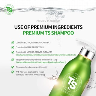Foto 4 | Shampoo Ts Shampoo Premium 300 Ml/300 G Contra La Caída Del Cabello - Venta Internacional.