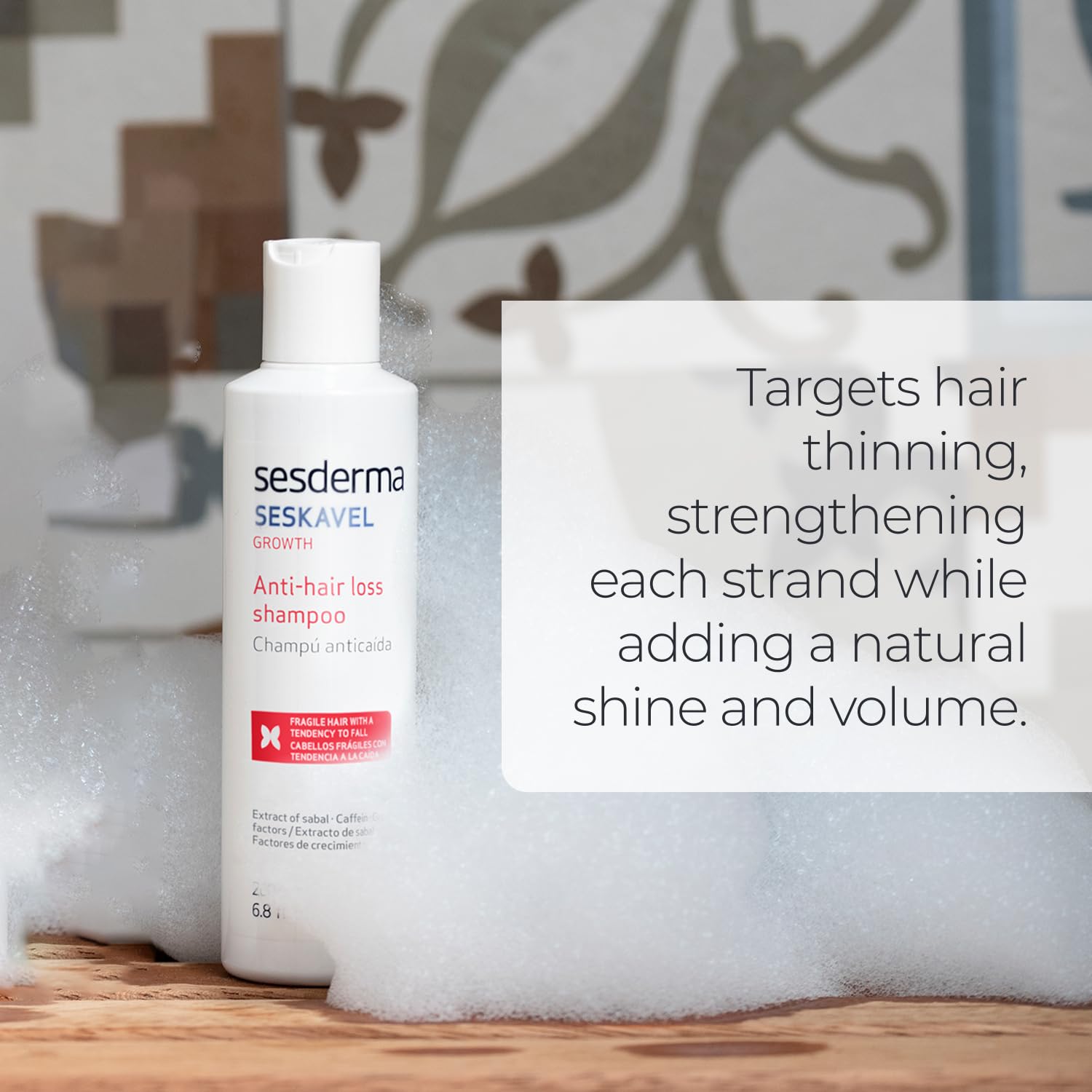 Foto 3 pulgar | Champú Sesderma Seskavel Para Fortalecer El Cabello, 200 Ml, Adelgazante - Venta Internacional.