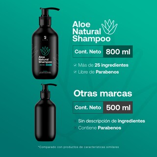 Foto 2 | Shampoo Natural De 800ml. Sin Sulfatos Ni Parabenos Con Aloe Vera. Natural Shampoo B Life.