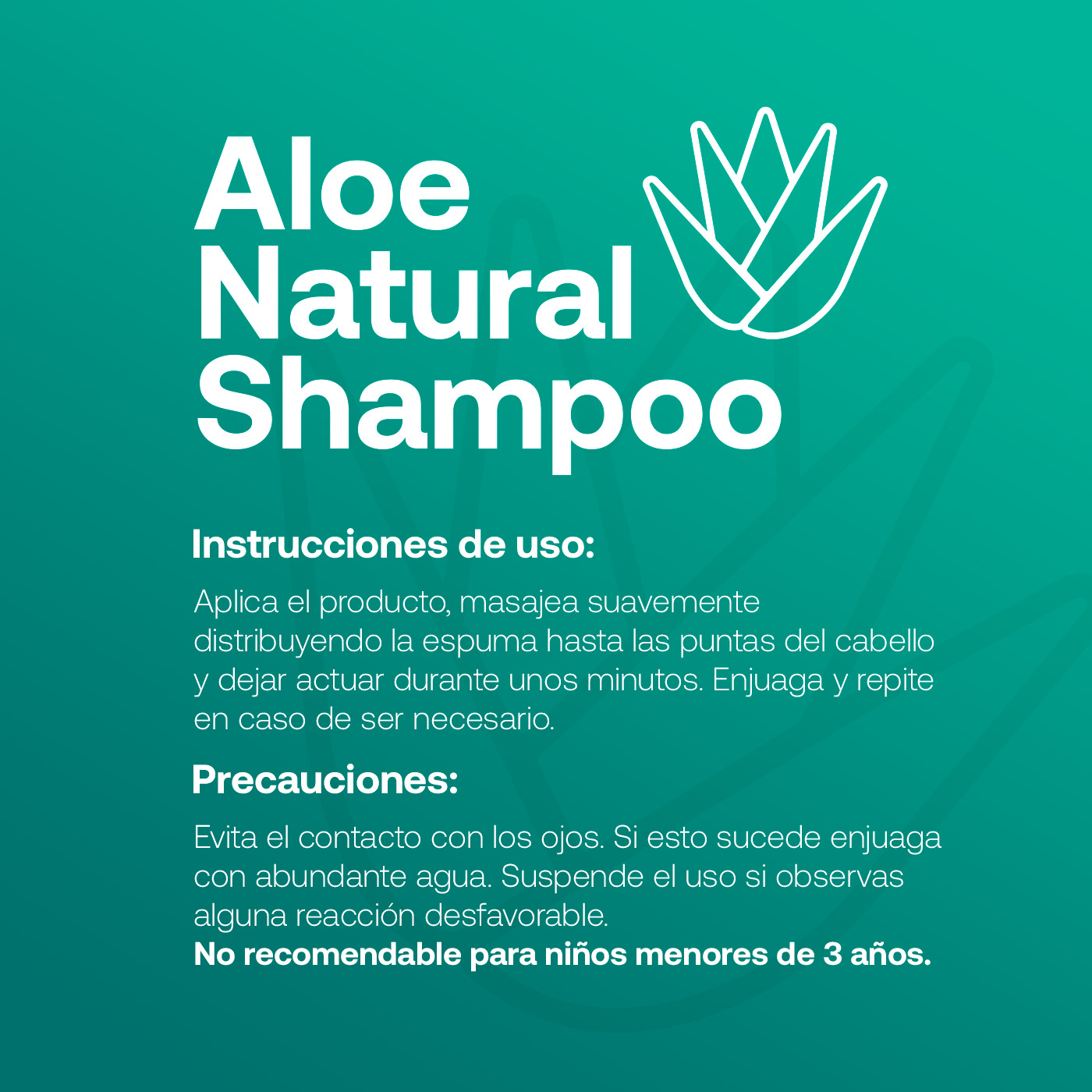Foto 5 pulgar | Shampoo Natural De 800ml. Sin Sulfatos Ni Parabenos Con Aloe Vera. Natural Shampoo B Life.