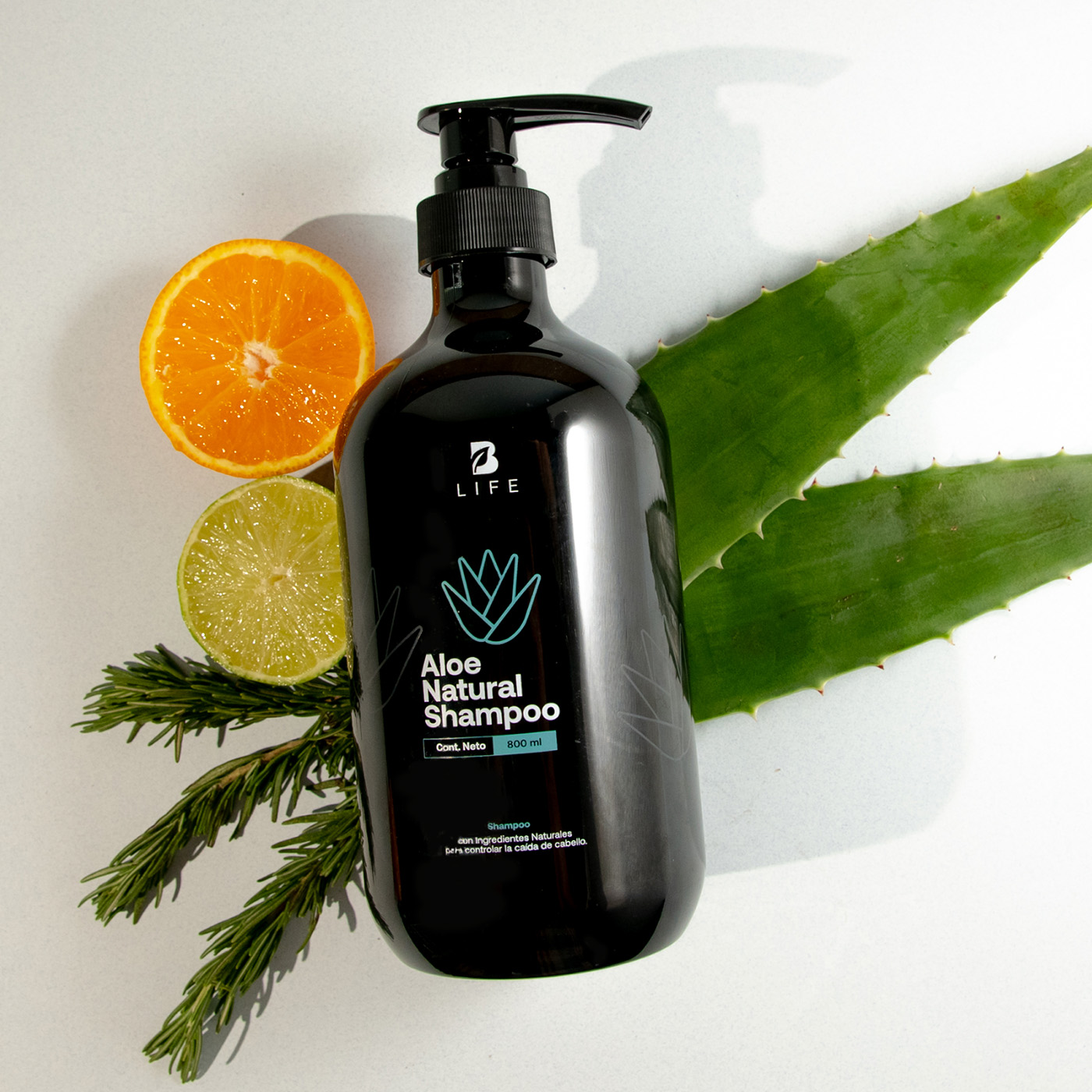 Foto 8 pulgar | Shampoo Natural De 800ml. Sin Sulfatos Ni Parabenos Con Aloe Vera. Natural Shampoo B Life.