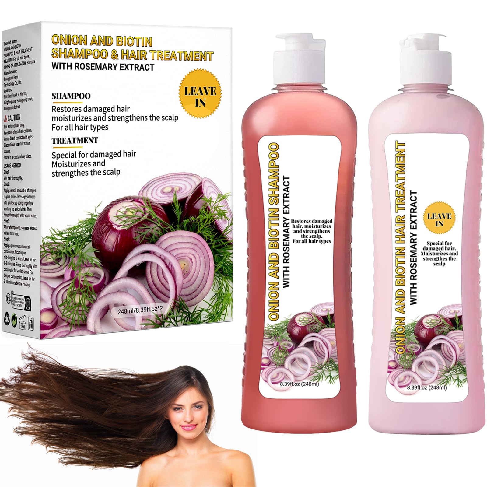 Foto 2 pulgar | Set De Champú Con Cebolla, Biotina Y Romero Para El Crecimiento Del Cabello, 1 Litro - Venta Internacional.