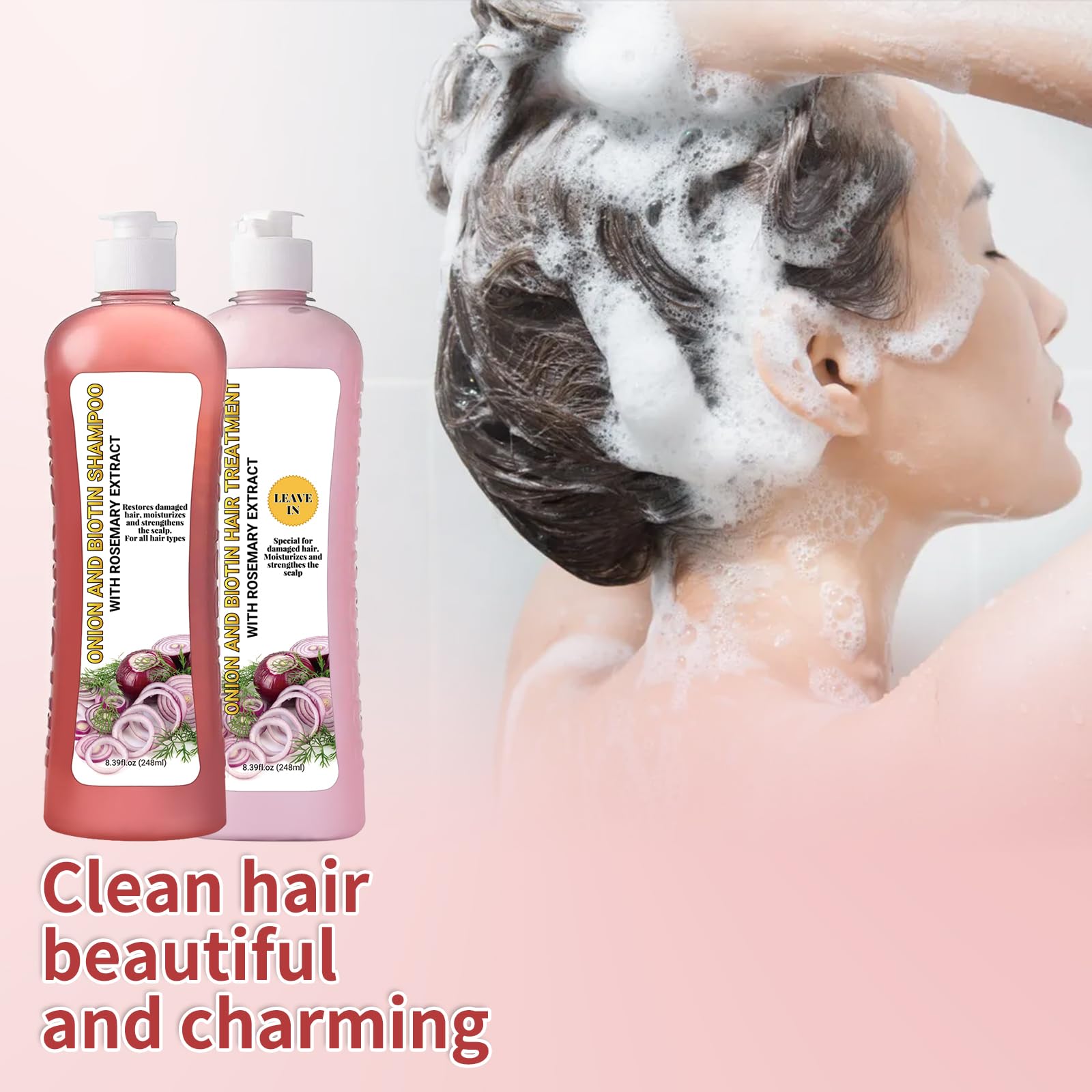 Foto 6 pulgar | Set De Champú Con Cebolla, Biotina Y Romero Para El Crecimiento Del Cabello, 1 Litro - Venta Internacional.