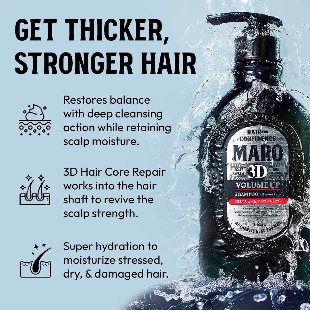 Foto 3 pulgar | Shampoo Maro 3d Volume Up Logra Un 150% Más De Volumen En 460 Ml - Venta Internacional.