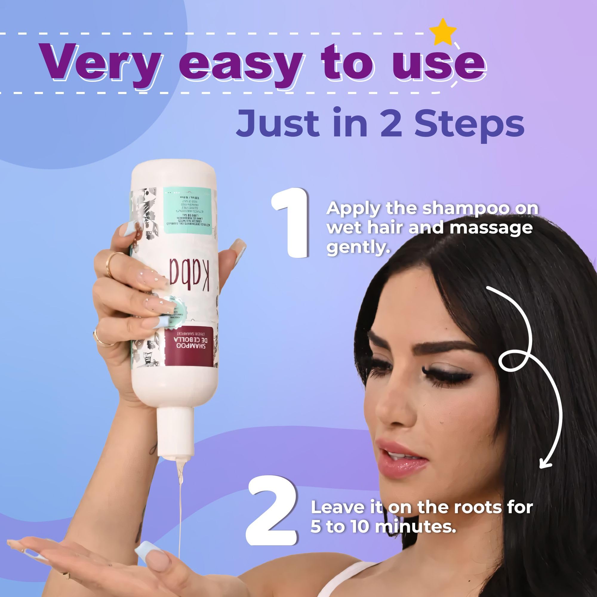 Foto 3 | Champú Kaba Onion Para El Crecimiento Del Cabello, 500 Ml, Para Todo Tipo De Cabello - Venta Internacional.