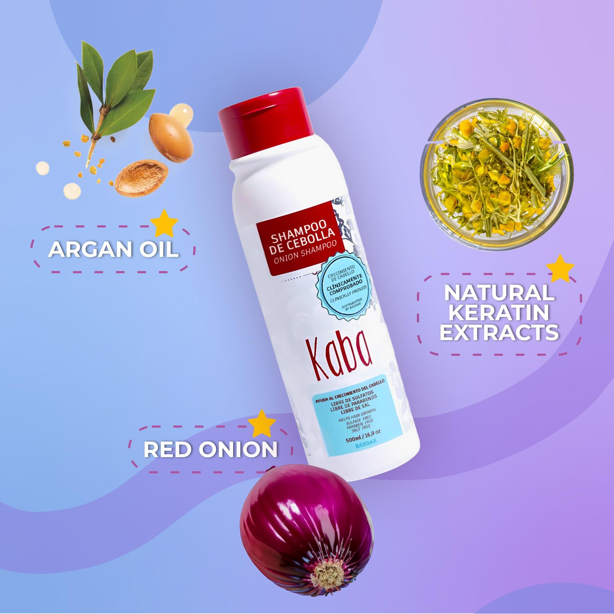 Foto 4 | Champú Kaba Onion Para El Crecimiento Del Cabello, 500 Ml, Para Todo Tipo De Cabello - Venta Internacional.