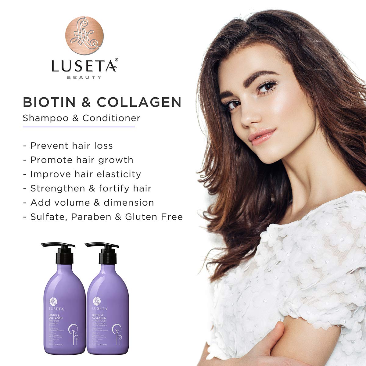 Foto 3 pulgar | Champú Luseta Biotina Y Colágeno 1 Litro - Venta Internacional