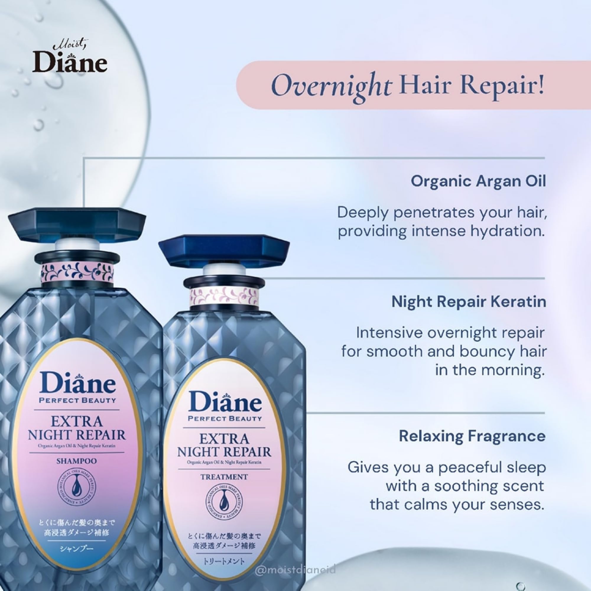 Foto 8 pulgar | Champú Moist Diane Natural Hair 450 Ml Para Cabello Dañado - Venta Internacional.