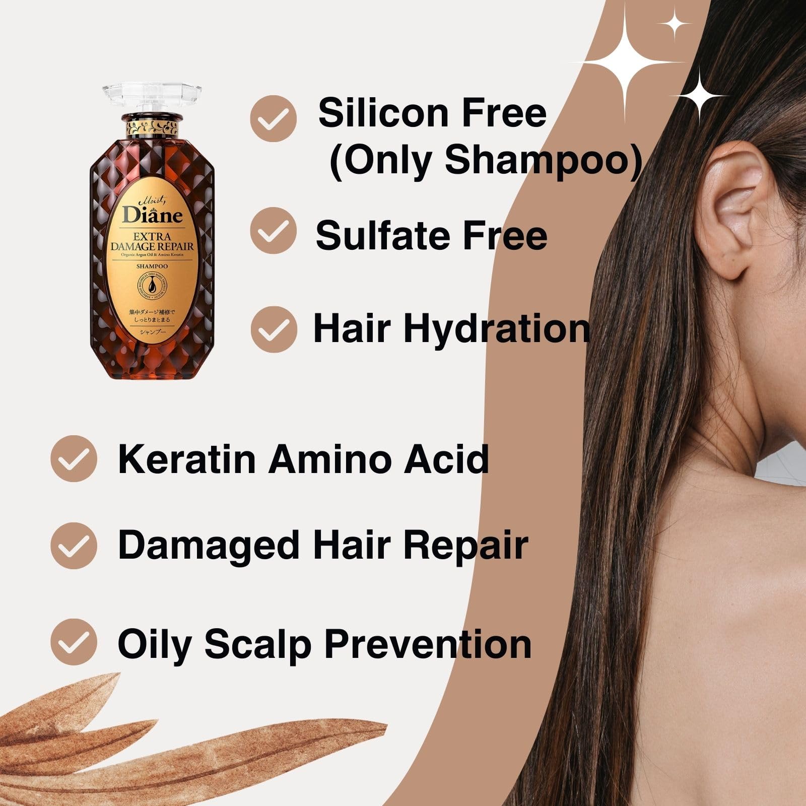 Foto 8 pulgar | Champú Moist Diane Perfect Beauty Natural De 450 Ml Con Bomba - Venta Internacional.
