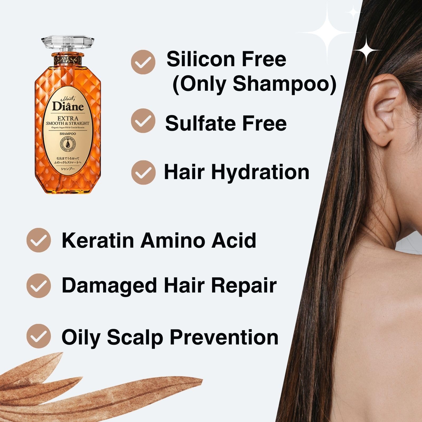 Foto 7 pulgar | Shampoo Moist Diane Perfect Beauty Extra Suave y Liso - Venta Internacional