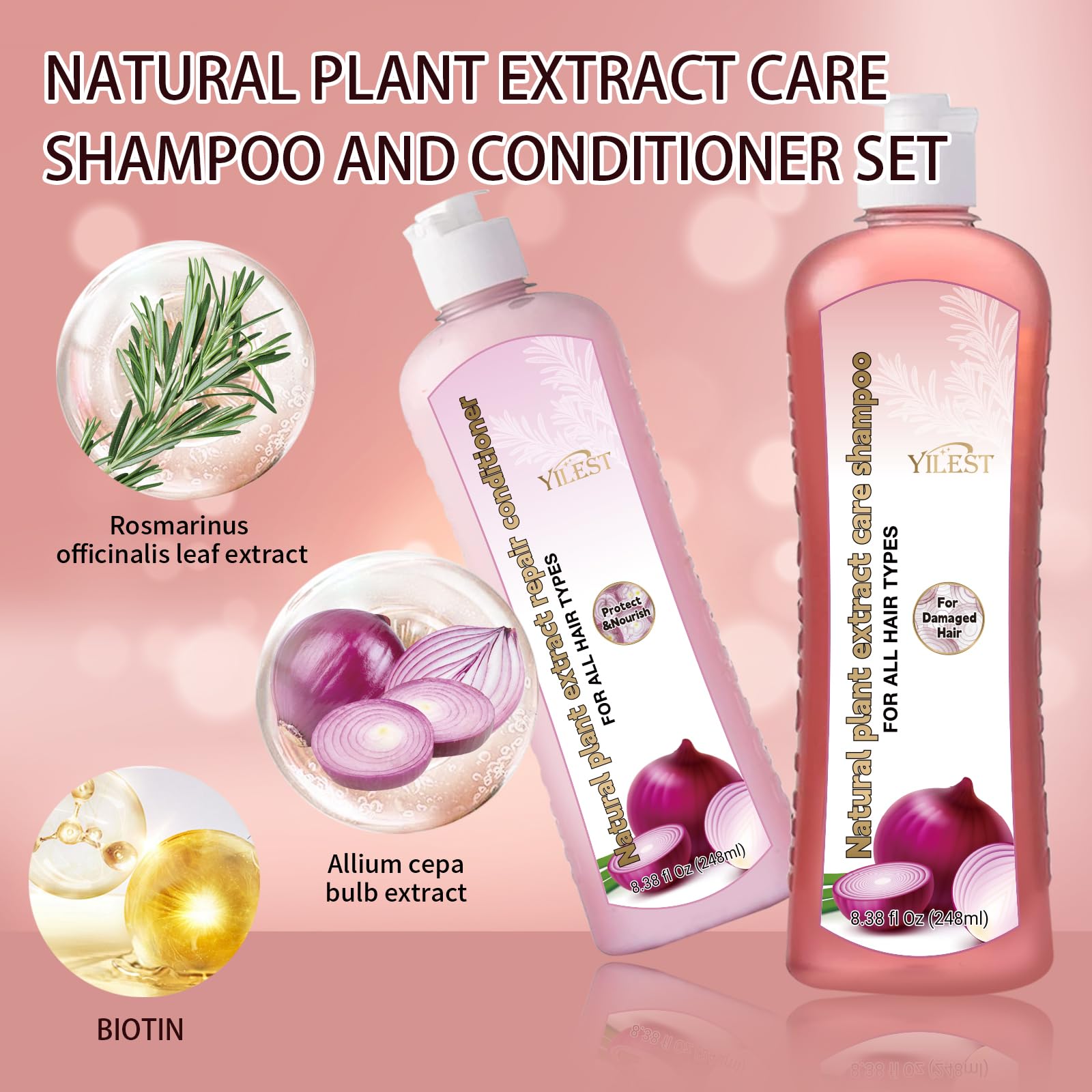 Foto 3 pulgar | Set De Champú Con Cebolla, Biotina Y Romero Para El Crecimiento Del Cabello - Venta Internacional.
