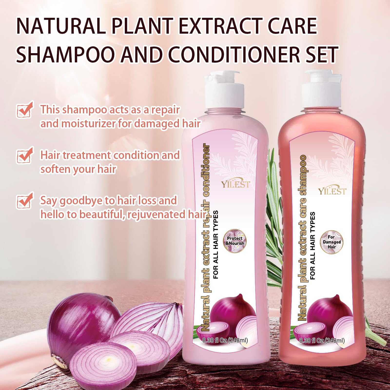 Foto 7 pulgar | Set De Champú Con Cebolla, Biotina Y Romero Para El Crecimiento Del Cabello - Venta Internacional.