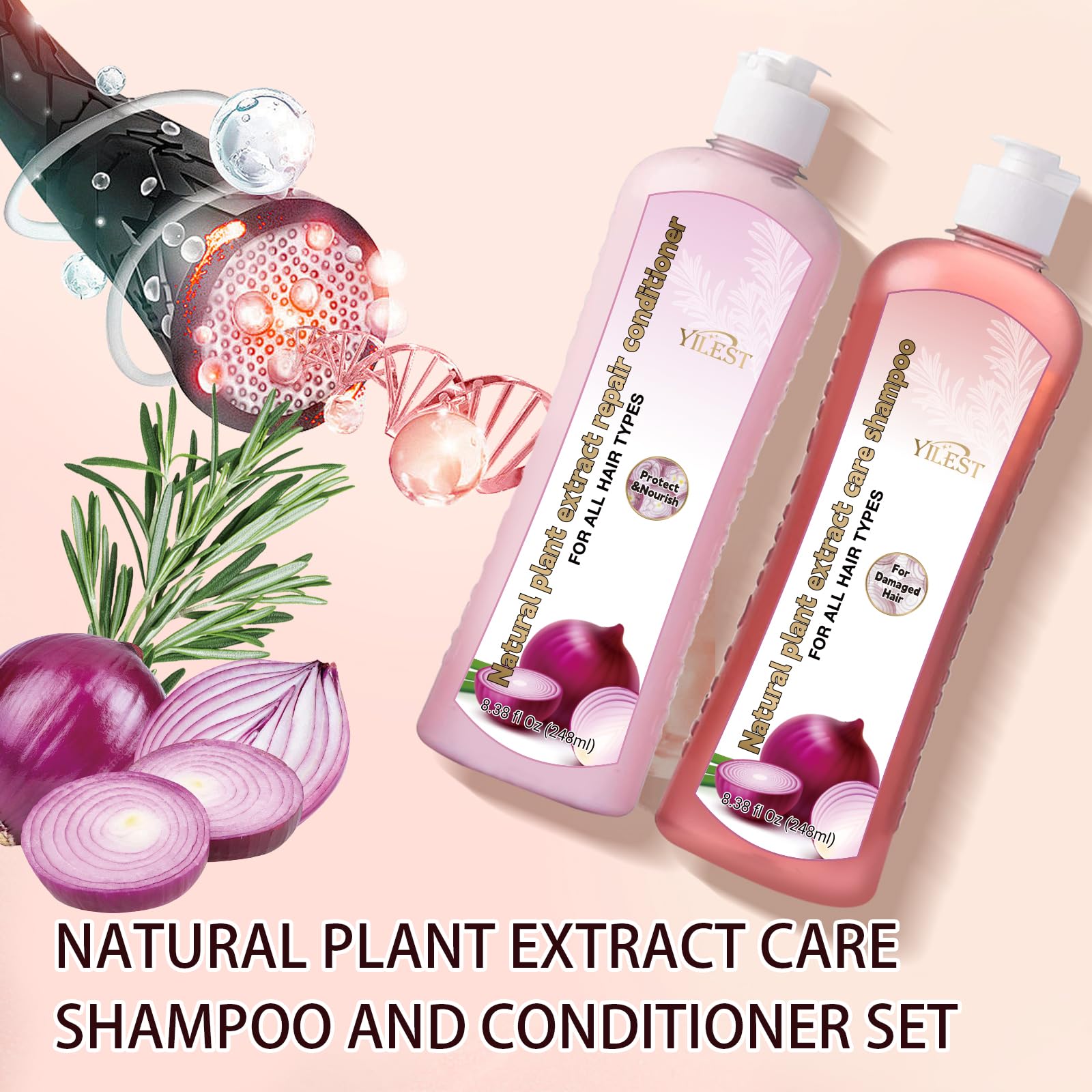 Foto 8 pulgar | Set De Champú Con Cebolla, Biotina Y Romero Para El Crecimiento Del Cabello - Venta Internacional.