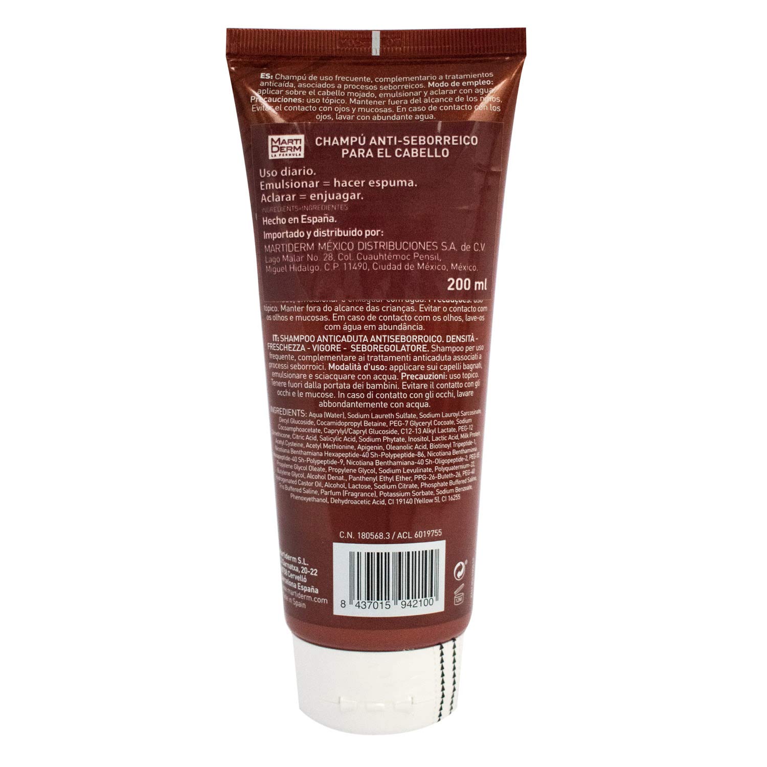 Foto 5 pulgar | Shampoo Martiderm Anti-fall 180568 Con Hgfx3 para Hombres Y Mujeres - Venta Internacional
