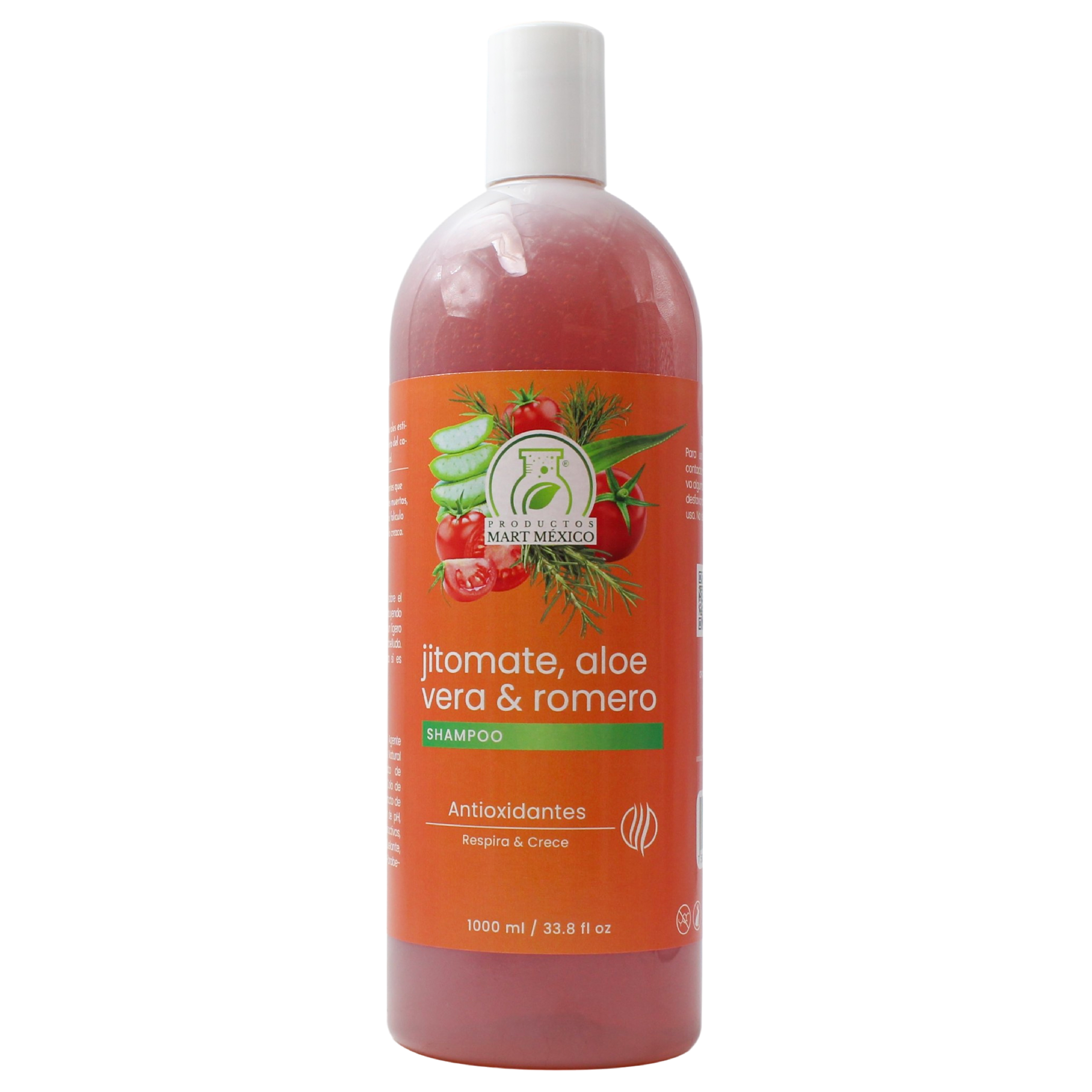 Shampoo Capilar De Hare Jitomate, Aloe Vera & Romero Brillo
Productos Mart México 1 Litro