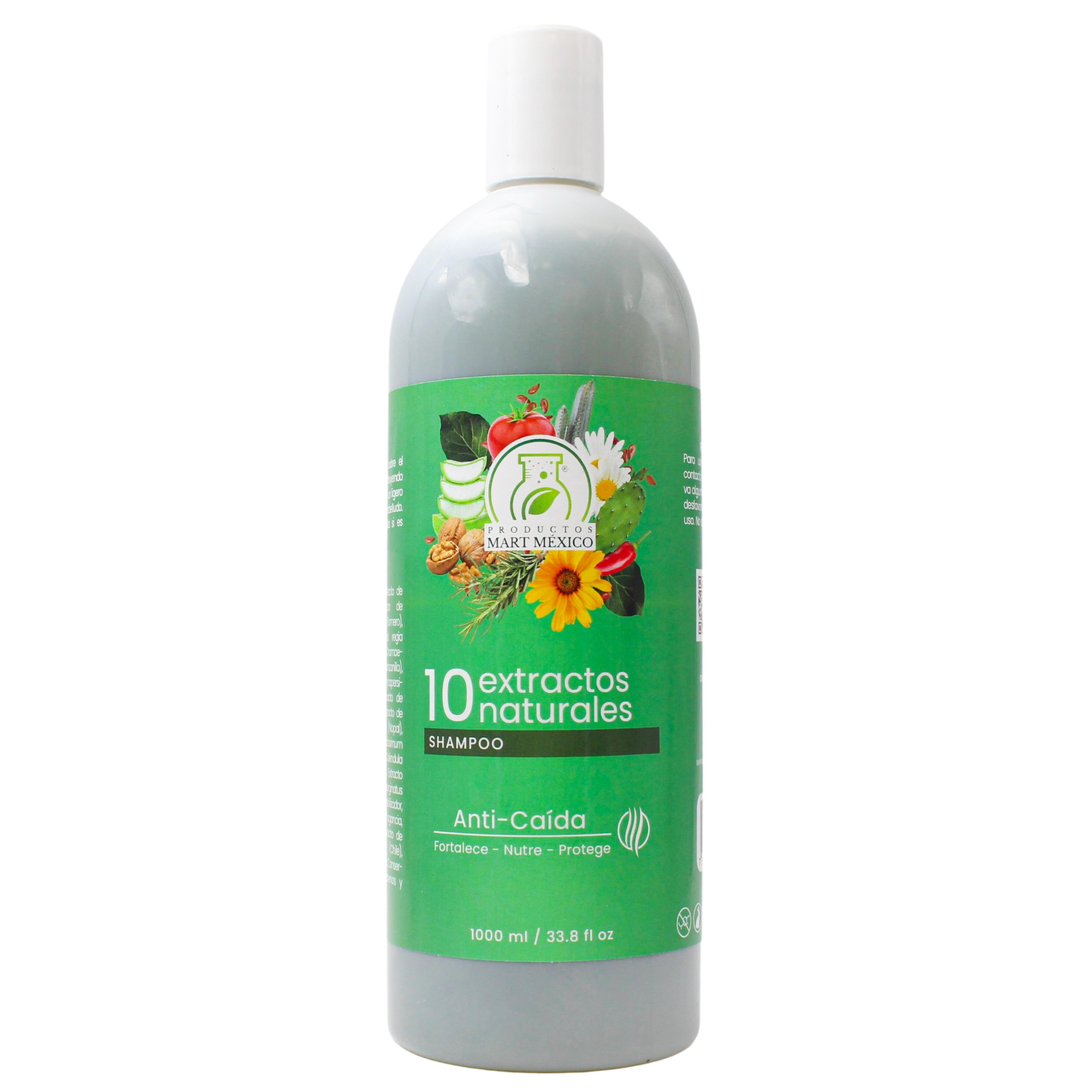 Shampoo Capilar De 10 Extractos Naturales Hidrata - Nutre
Productos Mart México 1 Litro
