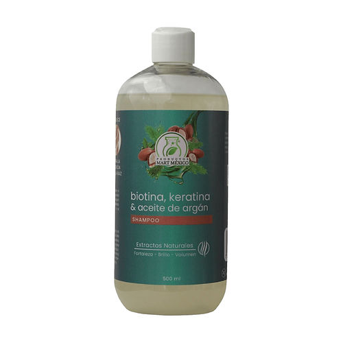 Foto 2 pulgar | Shampoo Capilar De Biotina, Aceite De Argán & Keratina Alisa
Productos Mart México 500 Ml