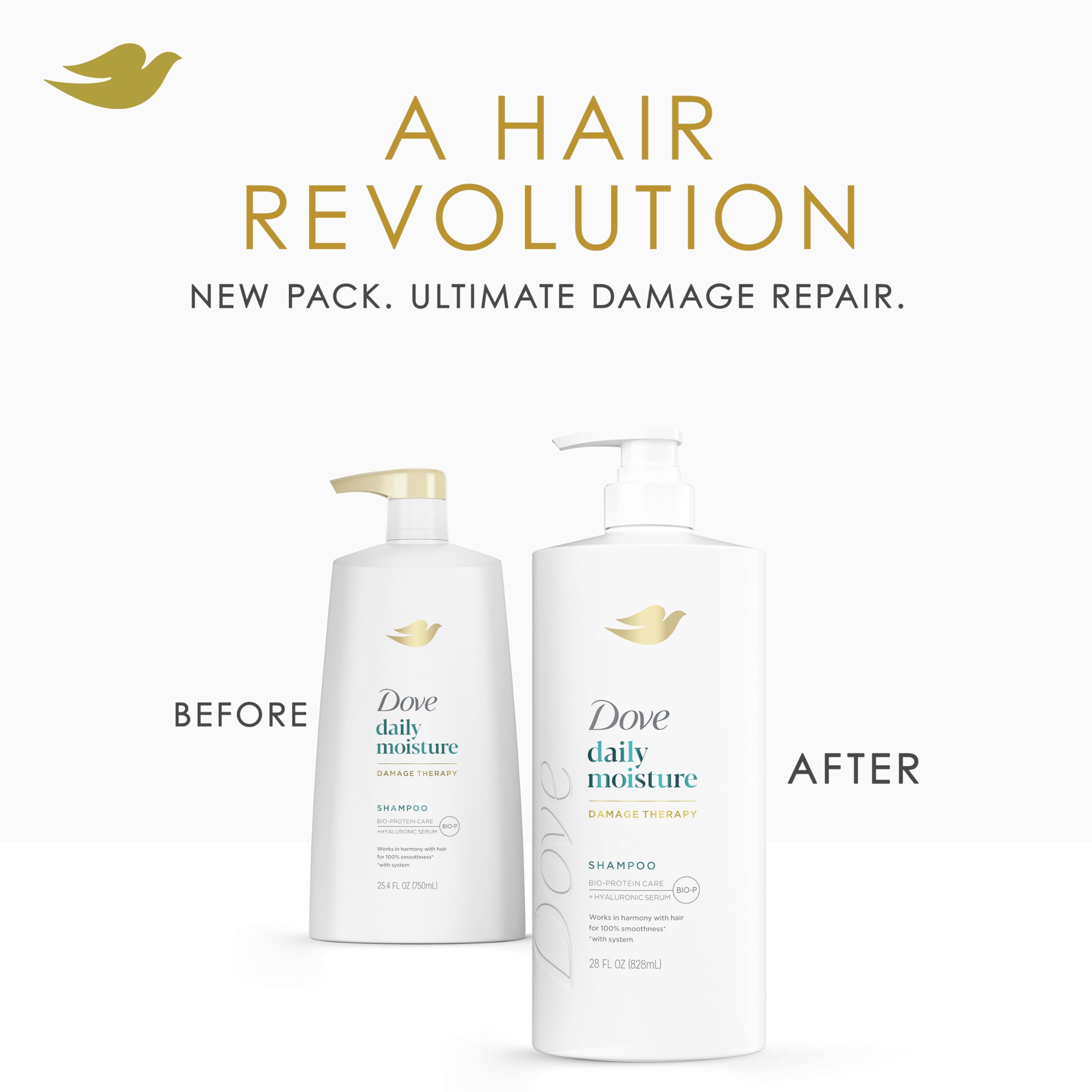 Foto 4 pulgar | Champú Dove Damage Therapy Daily Moisture 828 Ml Para Cabello Seco - Venta Internacional.