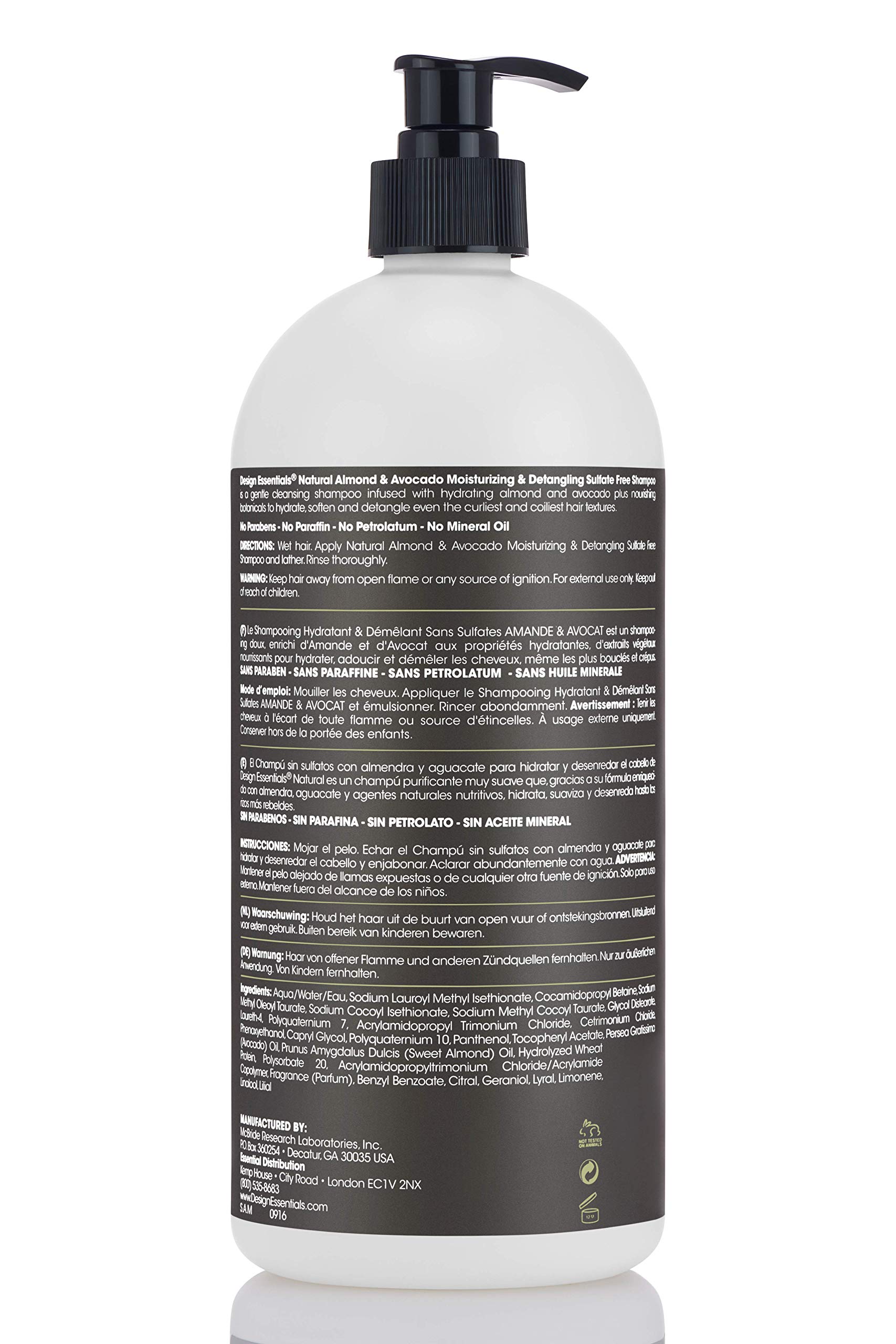 Foto 4 pulgar | Champú Hidratante Design Essentials Con Almendra Y Aguacate 960 Ml - Venta Internacional.