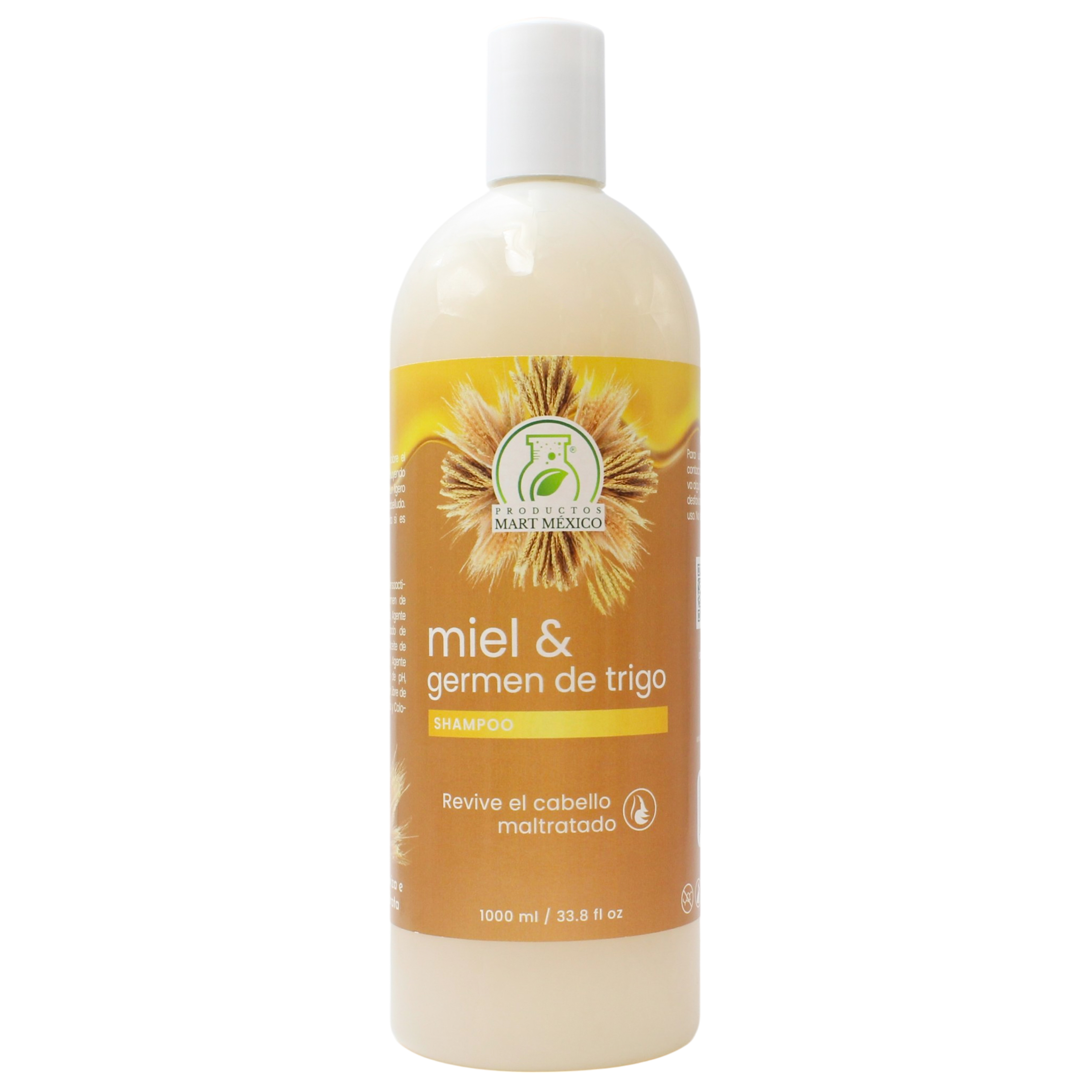 Foto 2 pulgar | Shampoo Productos Mart México Germen de Trigo & Miel Orgánica Brillo 1 l