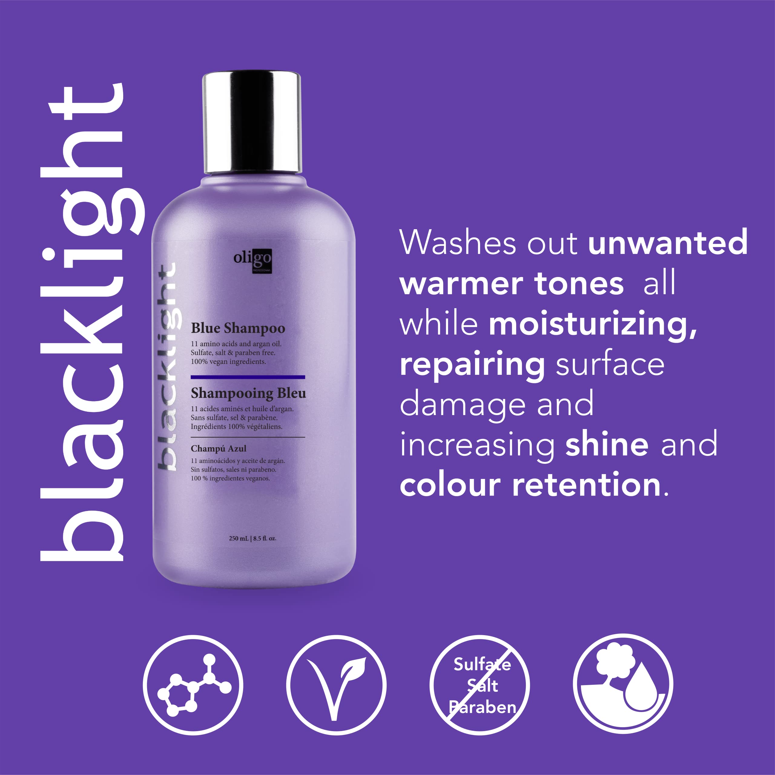 Foto 2 | Shampoo Oligo Professionnel Blacklight Blue 250 Ml Sin Sulfatos - Venta Internacional