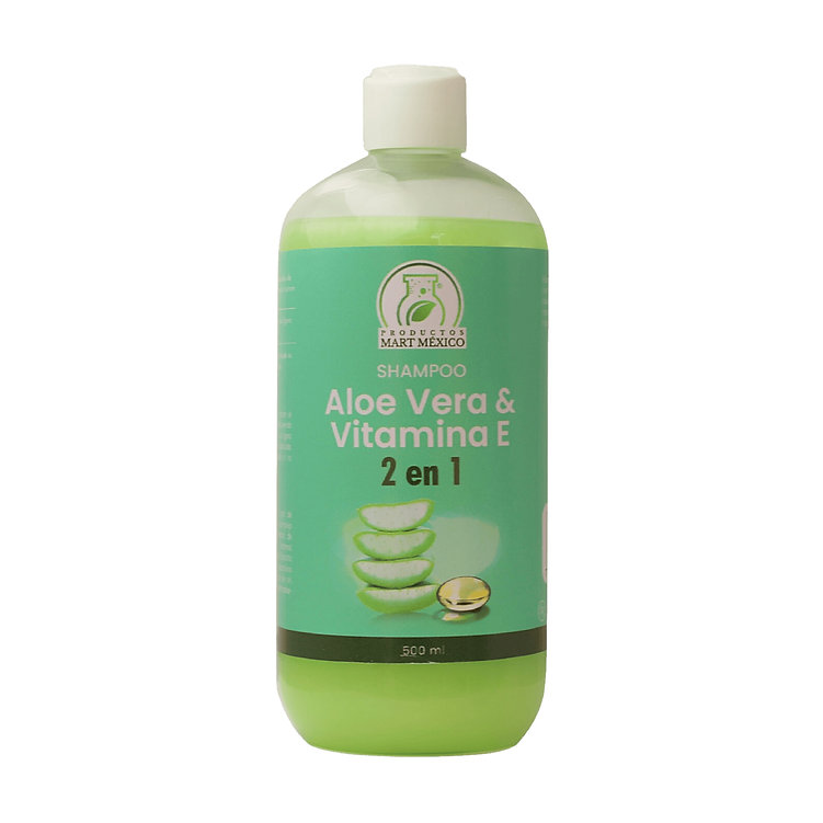 Foto 2 pulgar | Shampoo Productos Mart México Aloe Vera & Vitamina E 2 en 1 Capilar Hidrata 500 ml