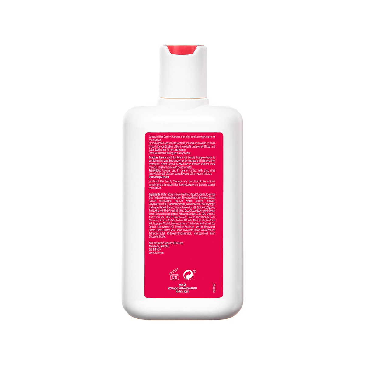 Foto 8 pulgar | Champú Isdin Lambdapil Para La Caída Del Cabello Revitaliza El Cabello Fino, 200 Ml - Venta Internacional.