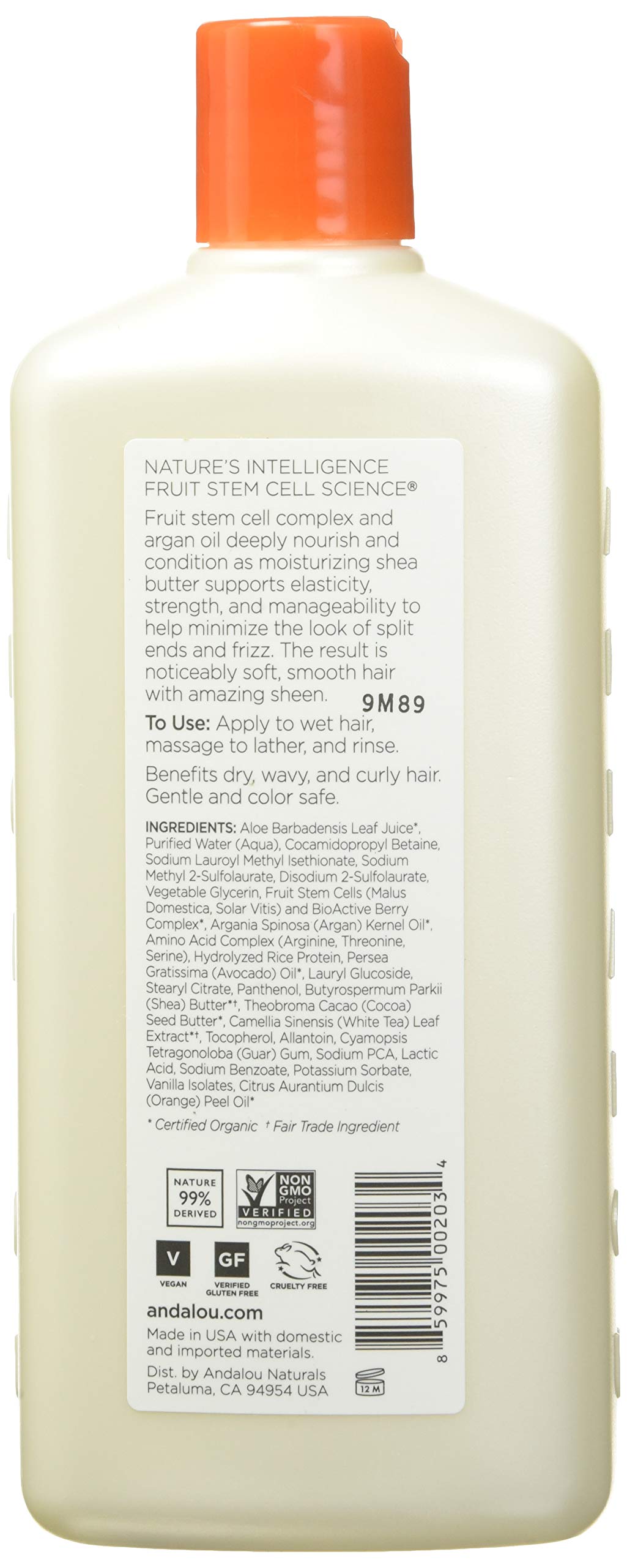 Foto 3 pulgar | Champú Andalou Naturals con Aceite de Argán y Karité 340 ml - Venta Internacional