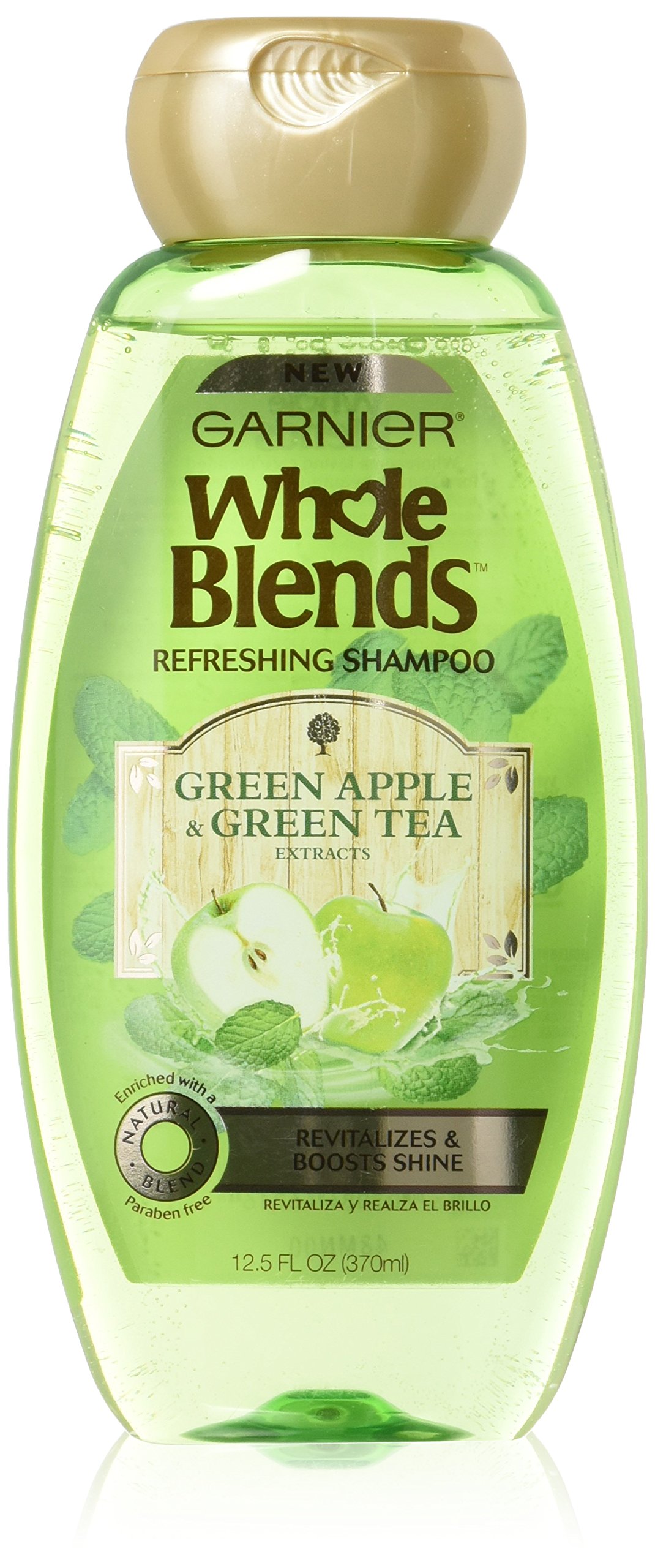 Champú Garnier Whole Blends De Manzana Verde Y Té Verde 370 Ml - Venta Internacional.