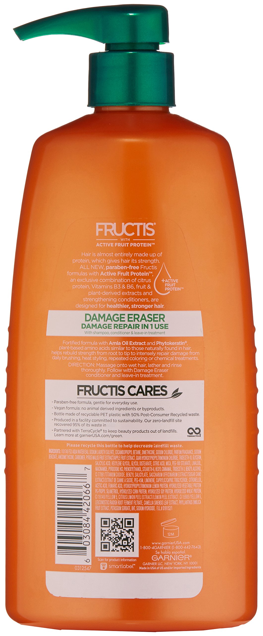 Foto 3 pulgar | Champú Garnier Fructis Damage Eraser Para Cabello Desgastado Y Dañado - Venta Internacional.