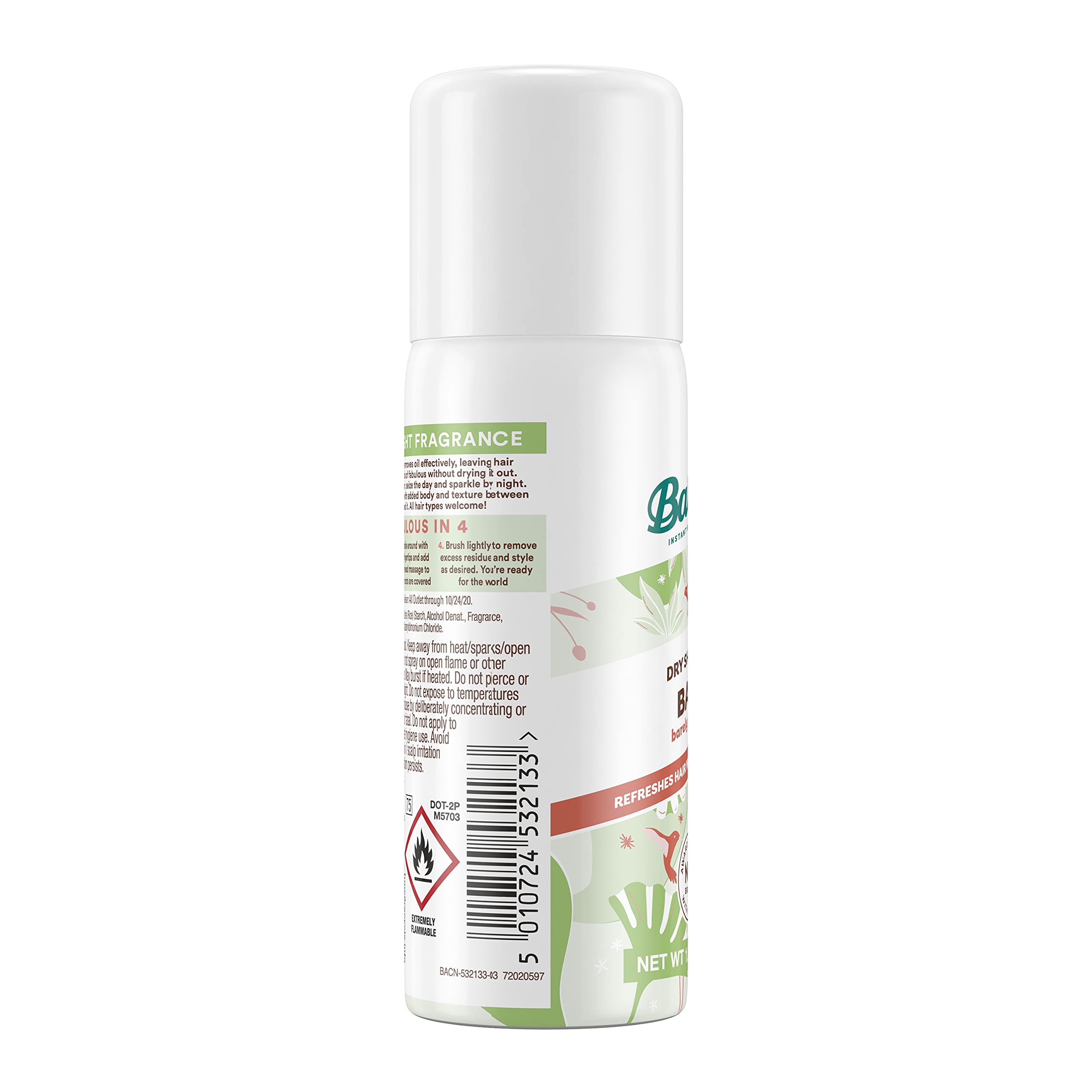Foto 4 pulgar | Shampoo en Seco Batiste Bare Mini Travel de 30 g 2 Piezas-Venta Internacional
